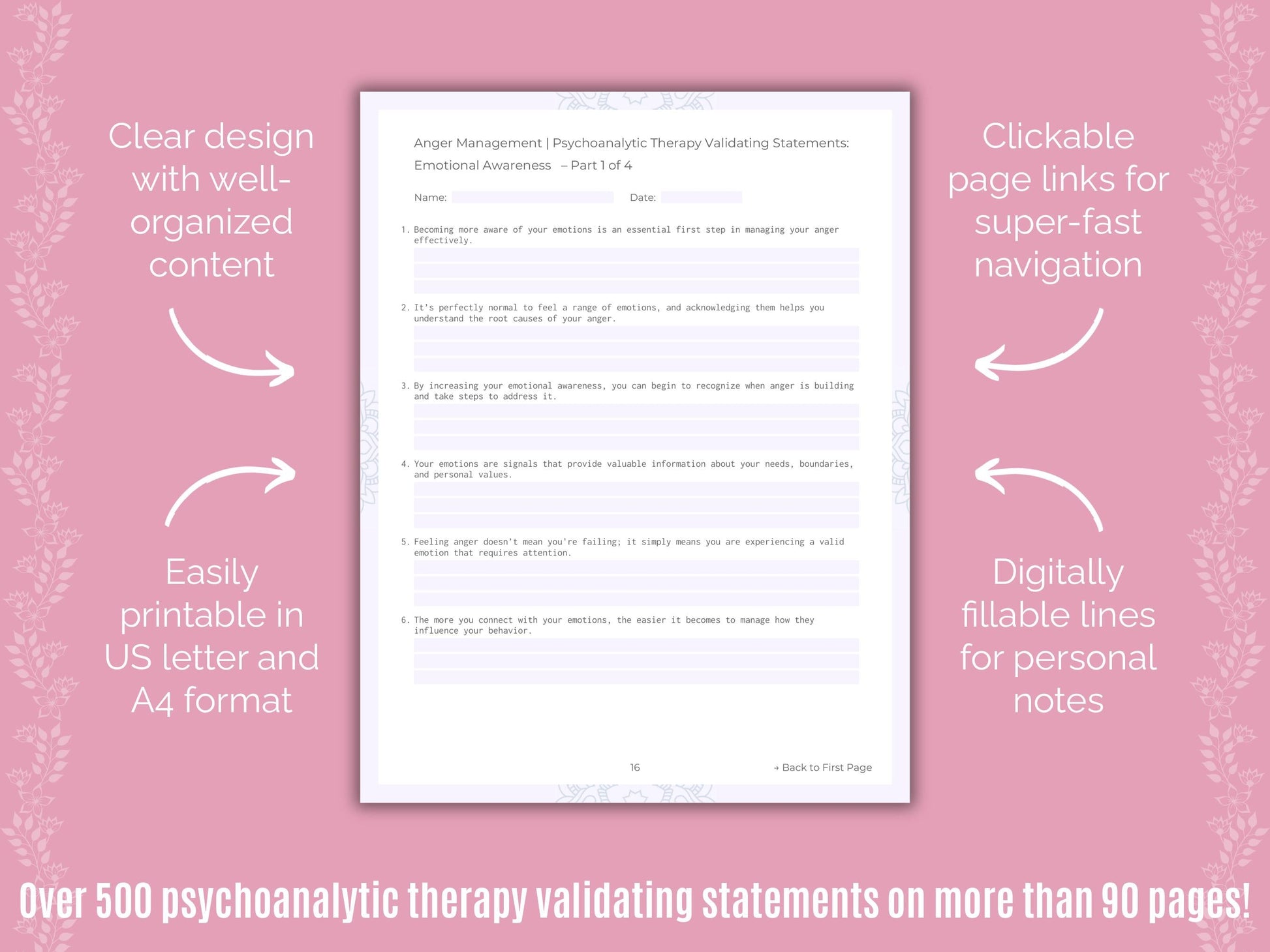 Anger Management Psychoanalytic Therapy Counseling Templates