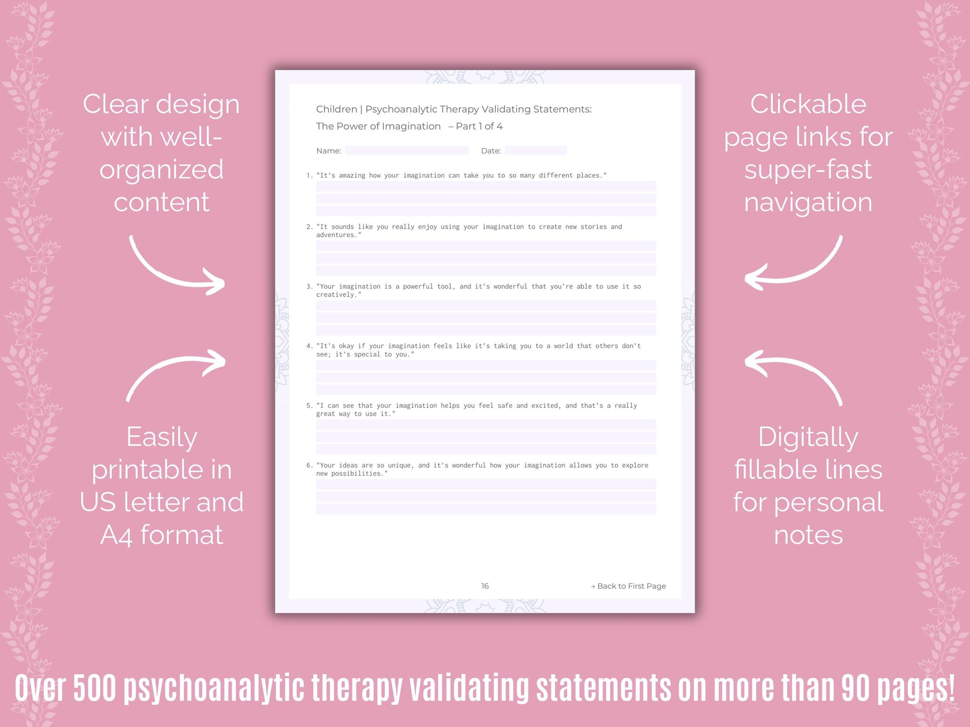Children Psychoanalytic Therapy Counseling Templates