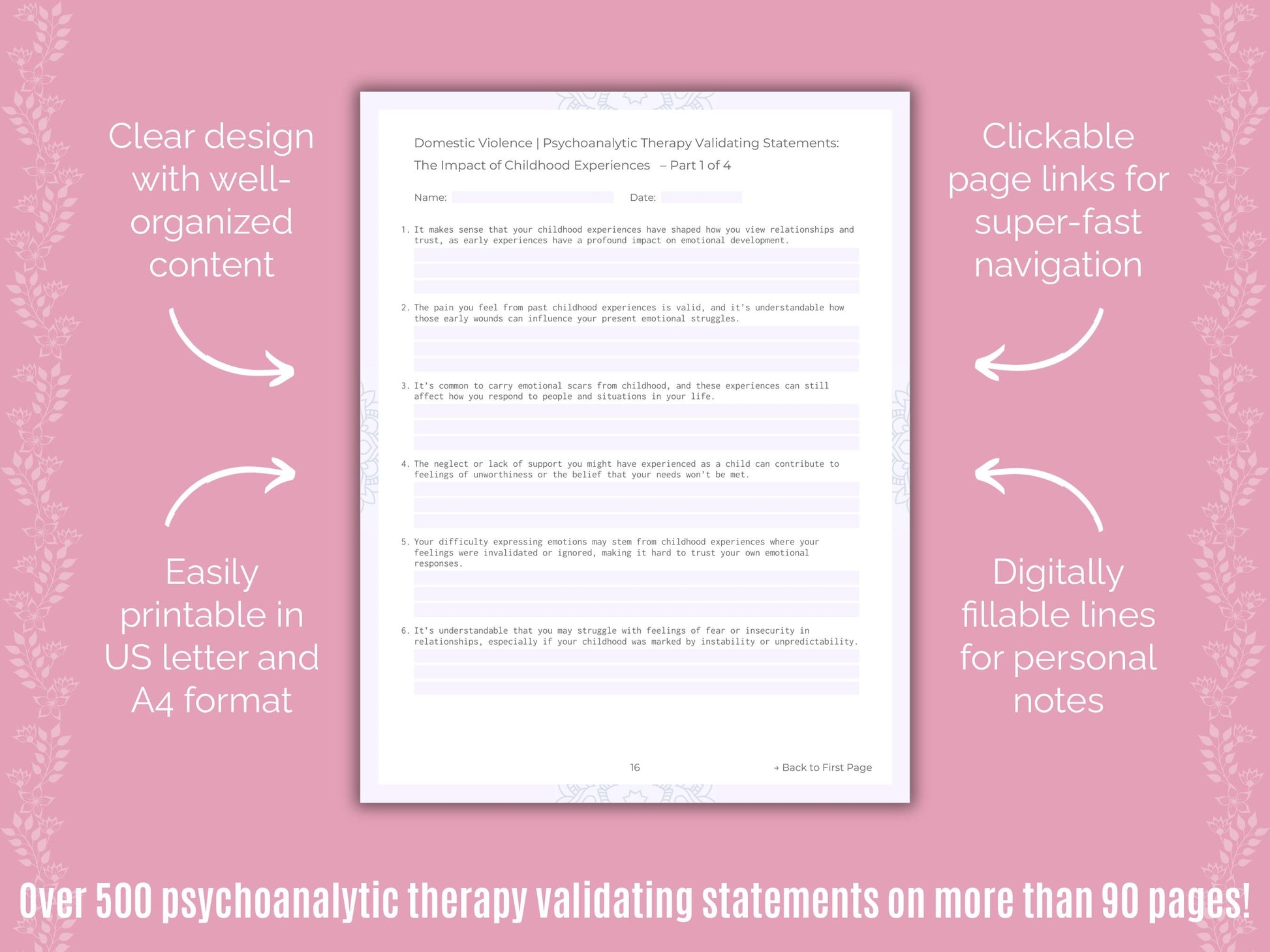 Domestic Violence Psychoanalytic Therapy Counseling Templates