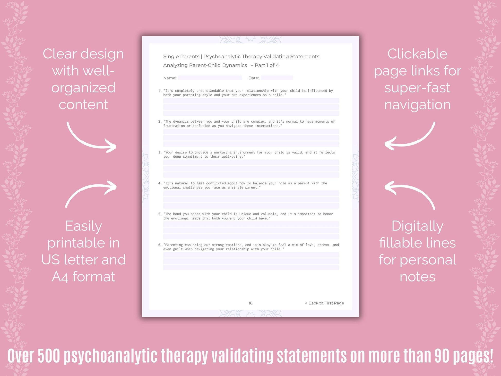 Single Parents Psychoanalytic Therapy Counseling Templates