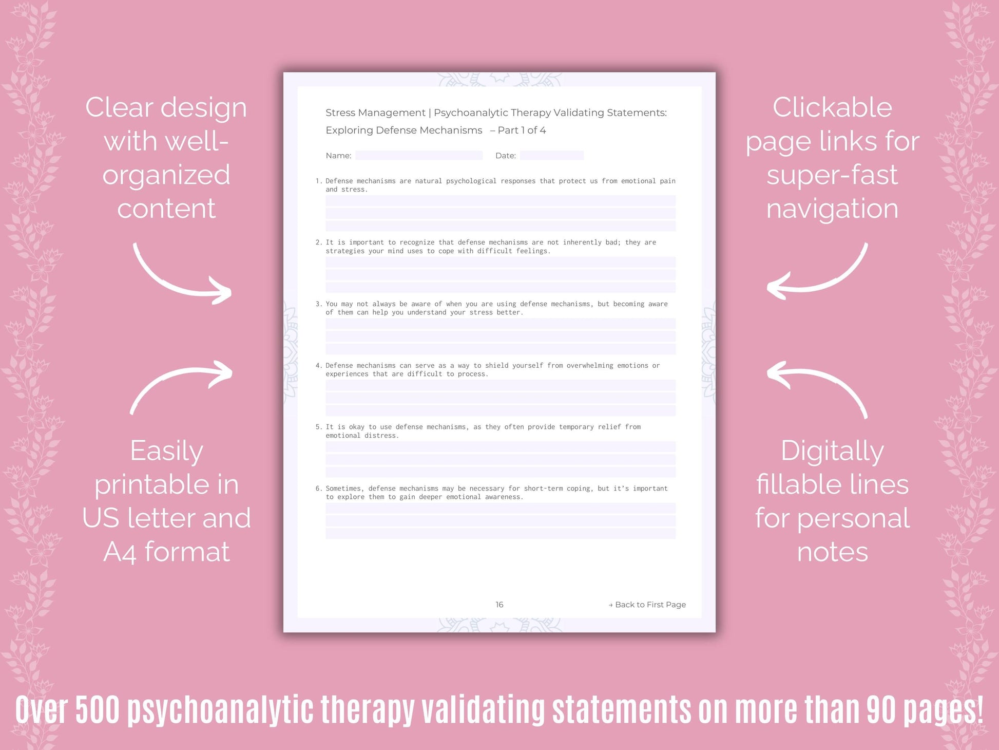 Stress Management Psychoanalytic Therapy Counseling Templates