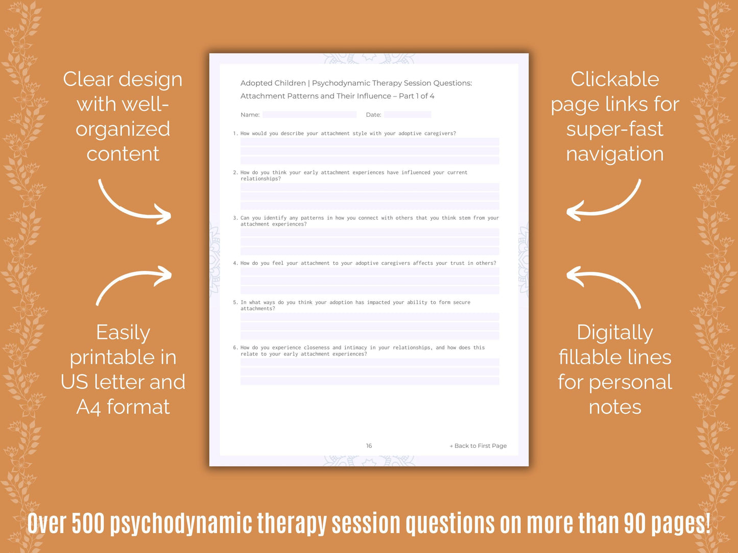 Adopted Children Psychodynamic Therapy Counseling Templates