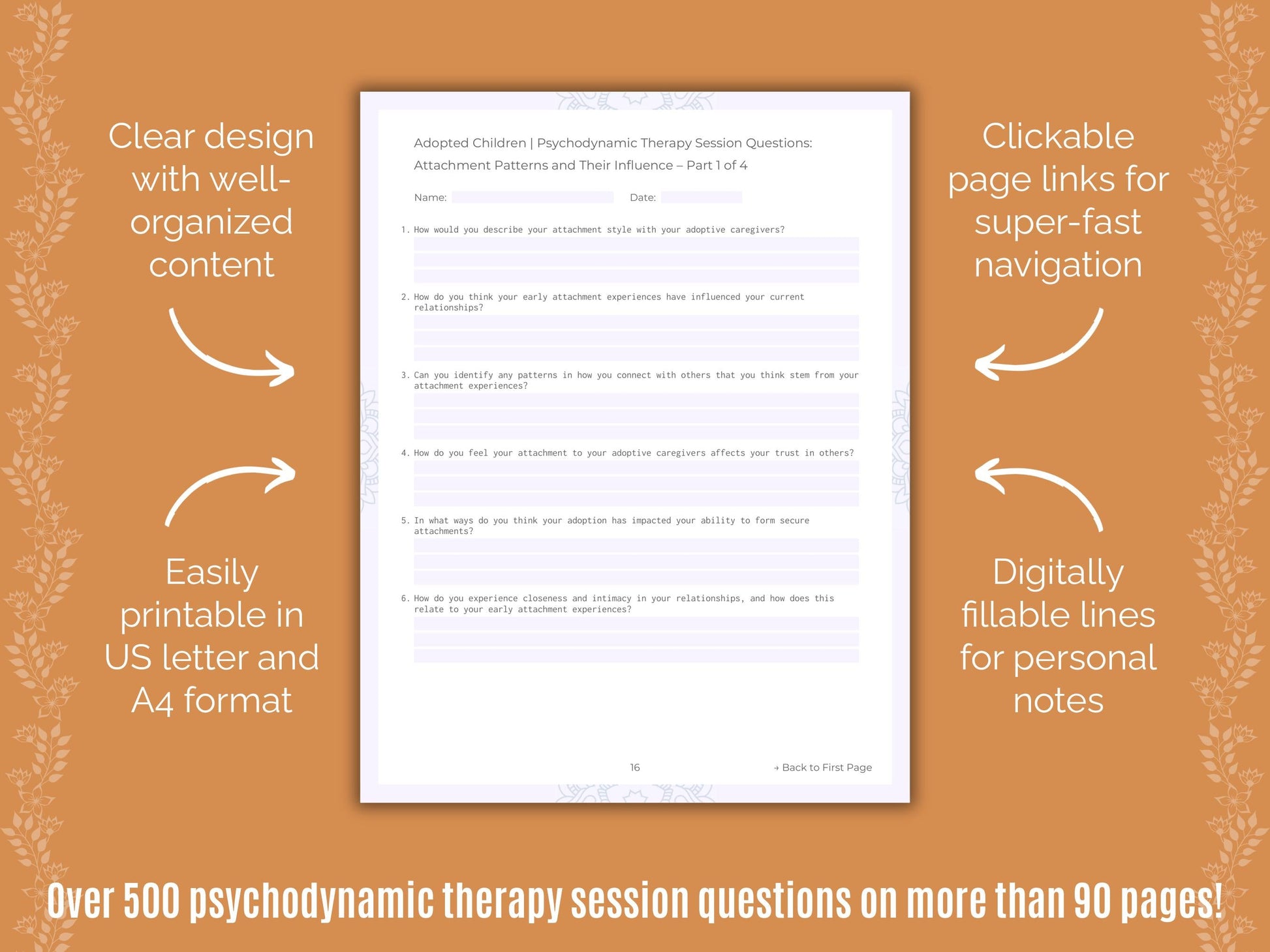 Adopted Children Psychodynamic Therapy Counseling Templates