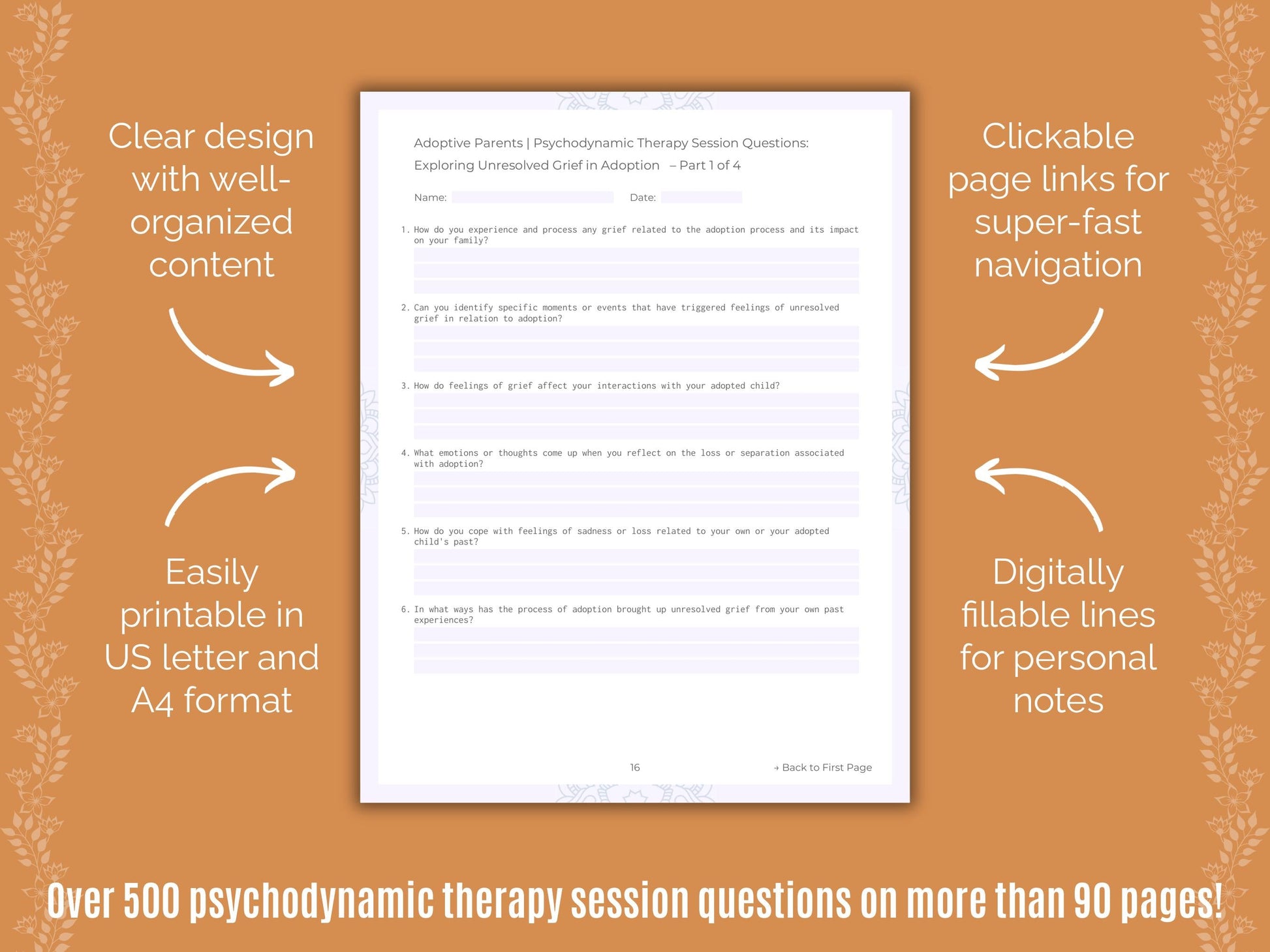 Adoptive Parents Psychodynamic Therapy Counseling Templates