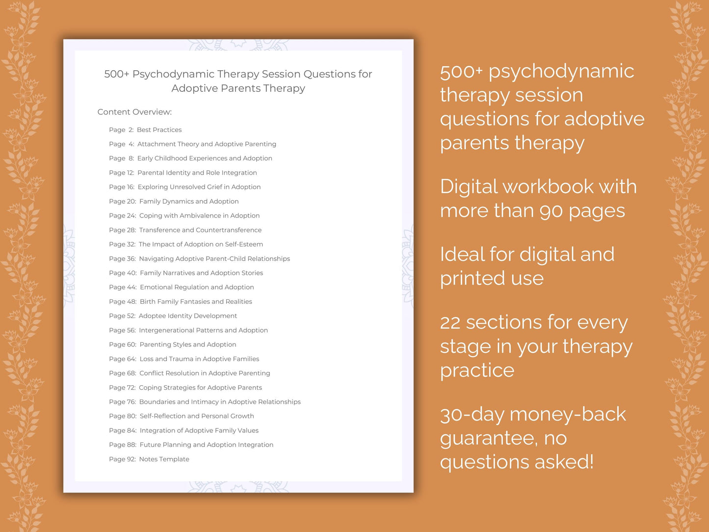 Adoptive Parents Psychodynamic Therapy Therapist Worksheets