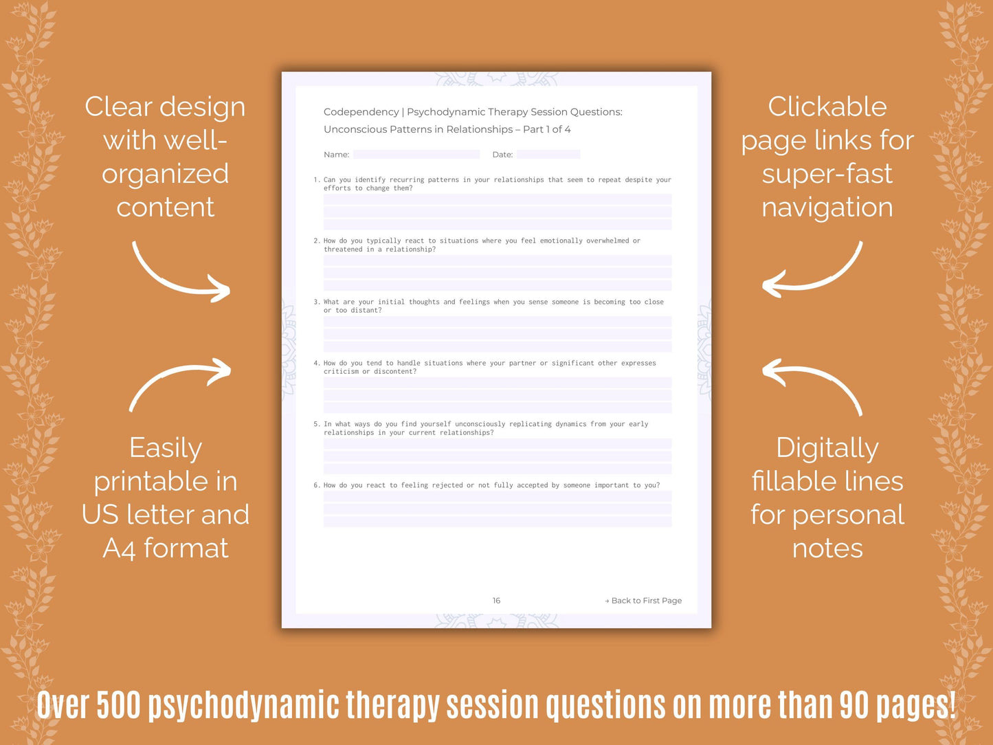 Codependency Psychodynamic Therapy Counseling Templates