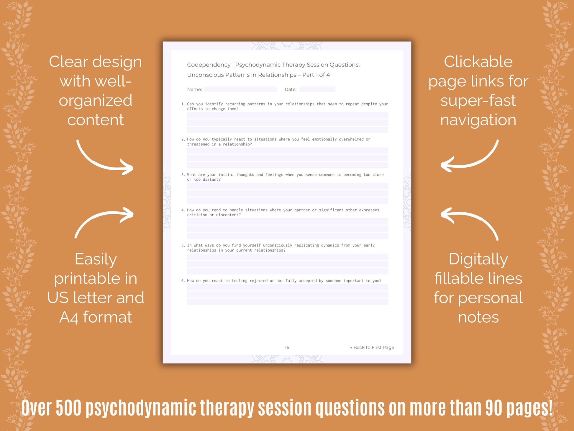 Codependency Psychodynamic Therapy Counseling Templates