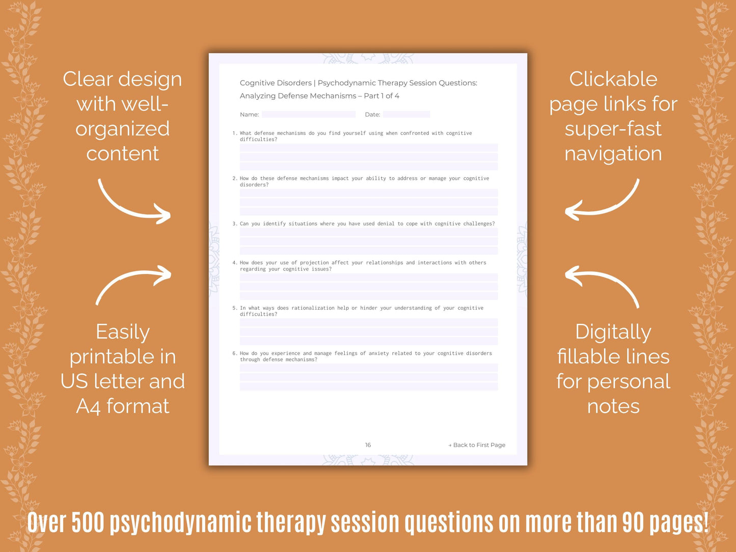 Cognitive Disorders Psychodynamic Therapy Counseling Templates