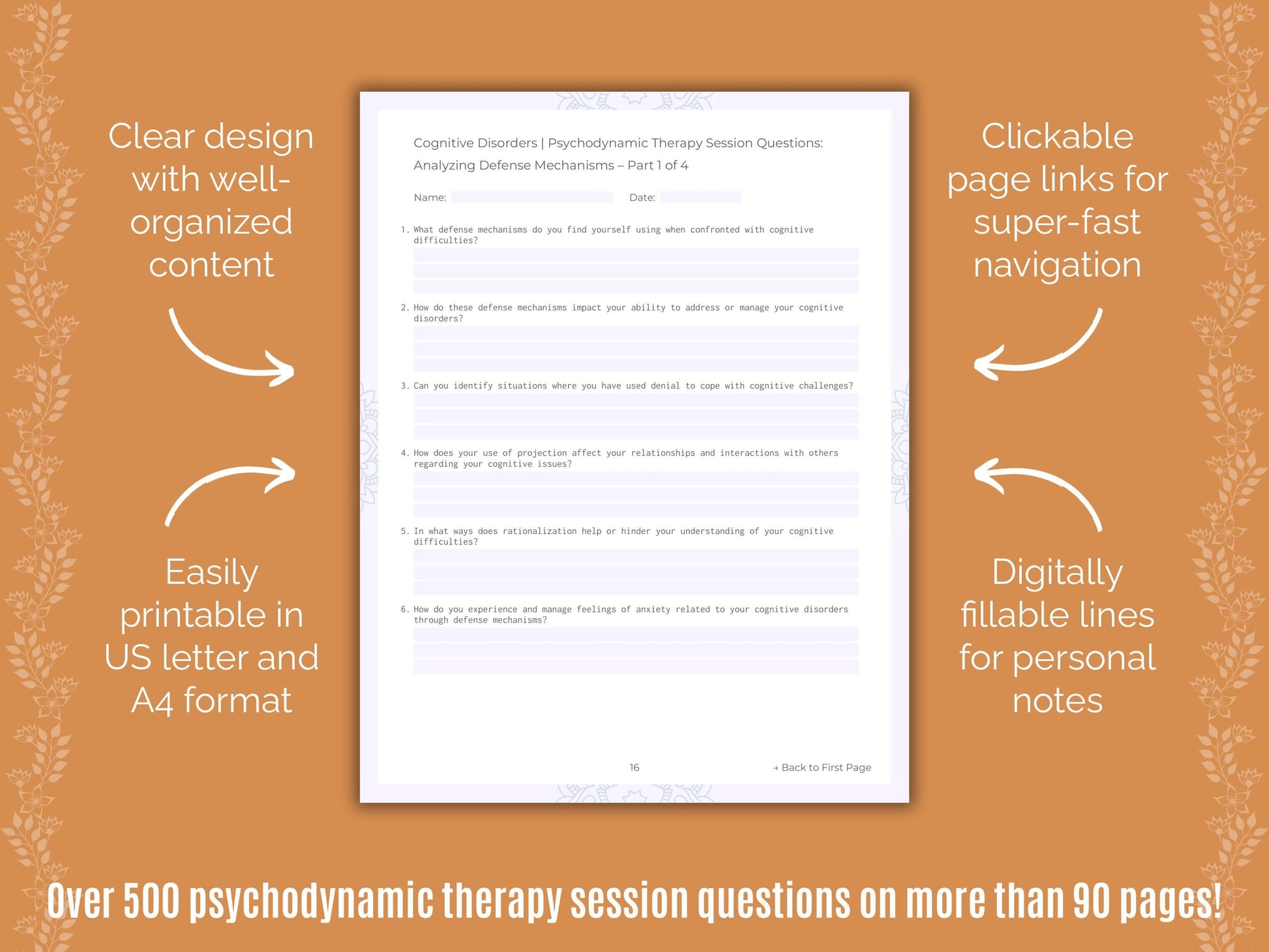 Cognitive Disorders Psychodynamic Therapy Counseling Templates