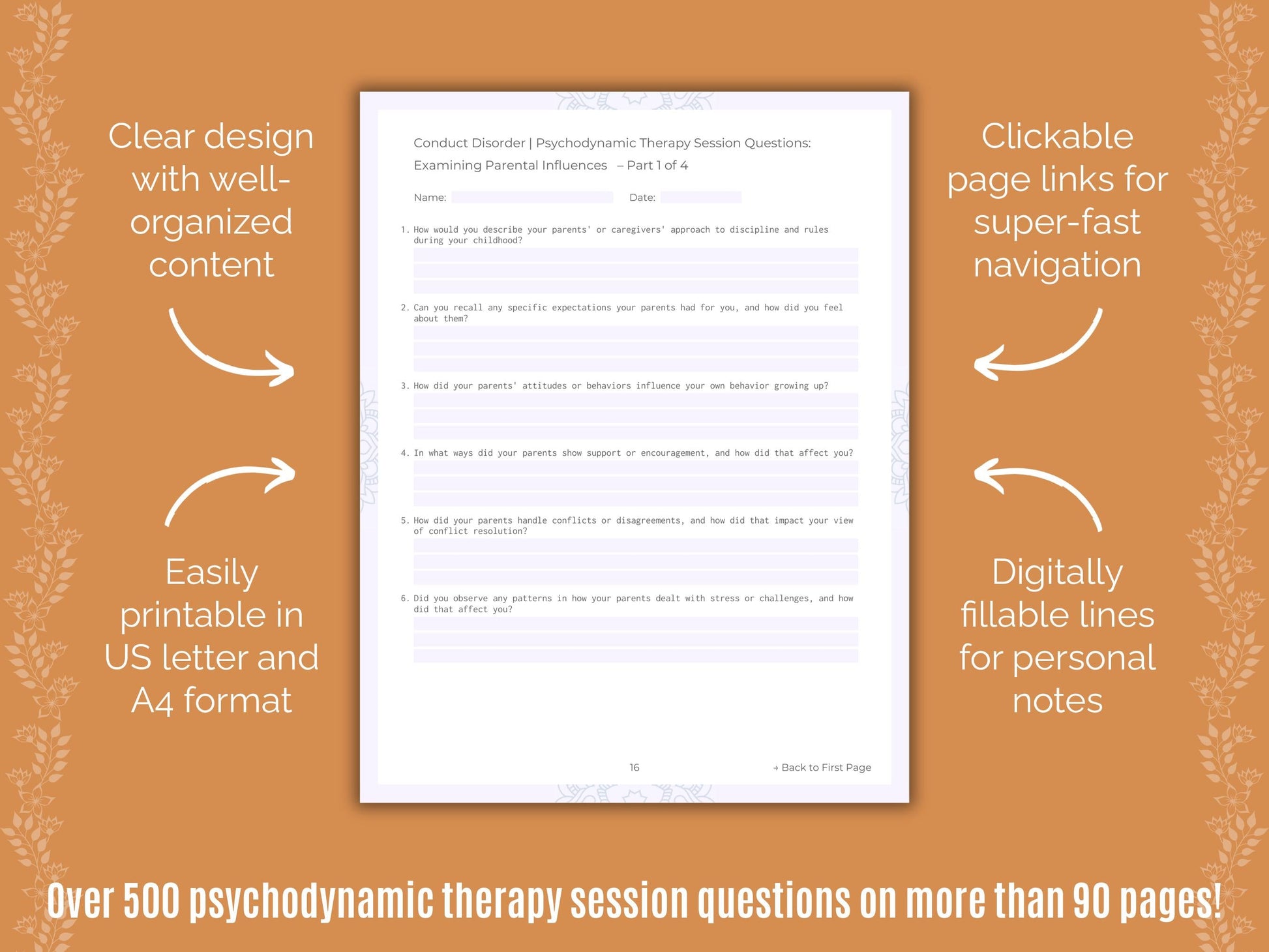 Conduct Disorder Psychodynamic Therapy Counseling Templates