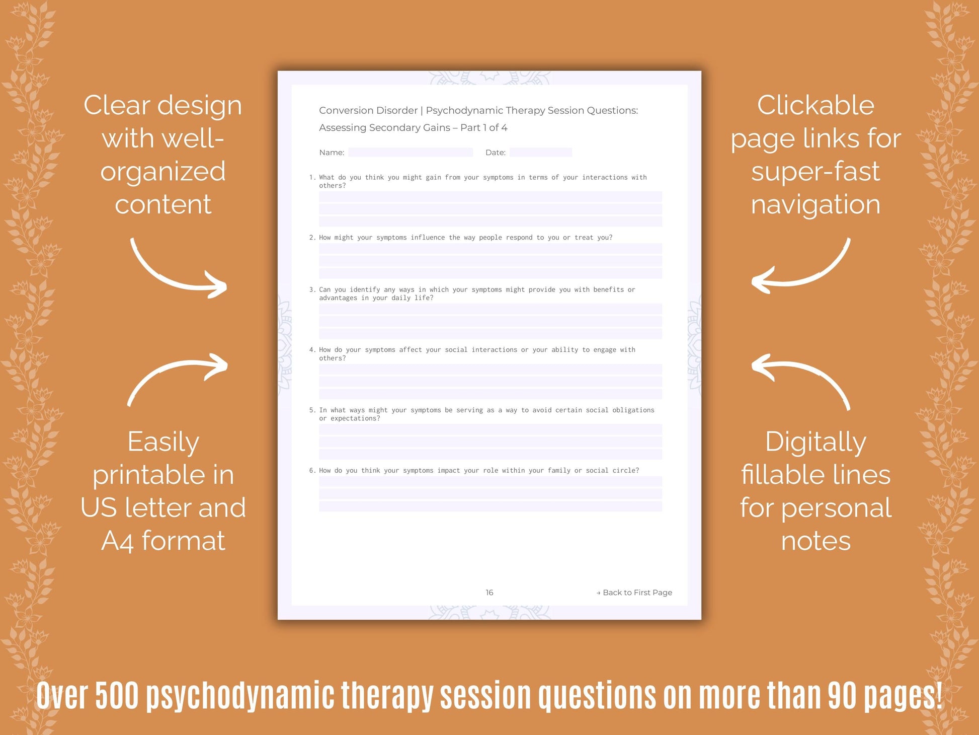 Conversion Disorder Psychodynamic Therapy Counseling Templates