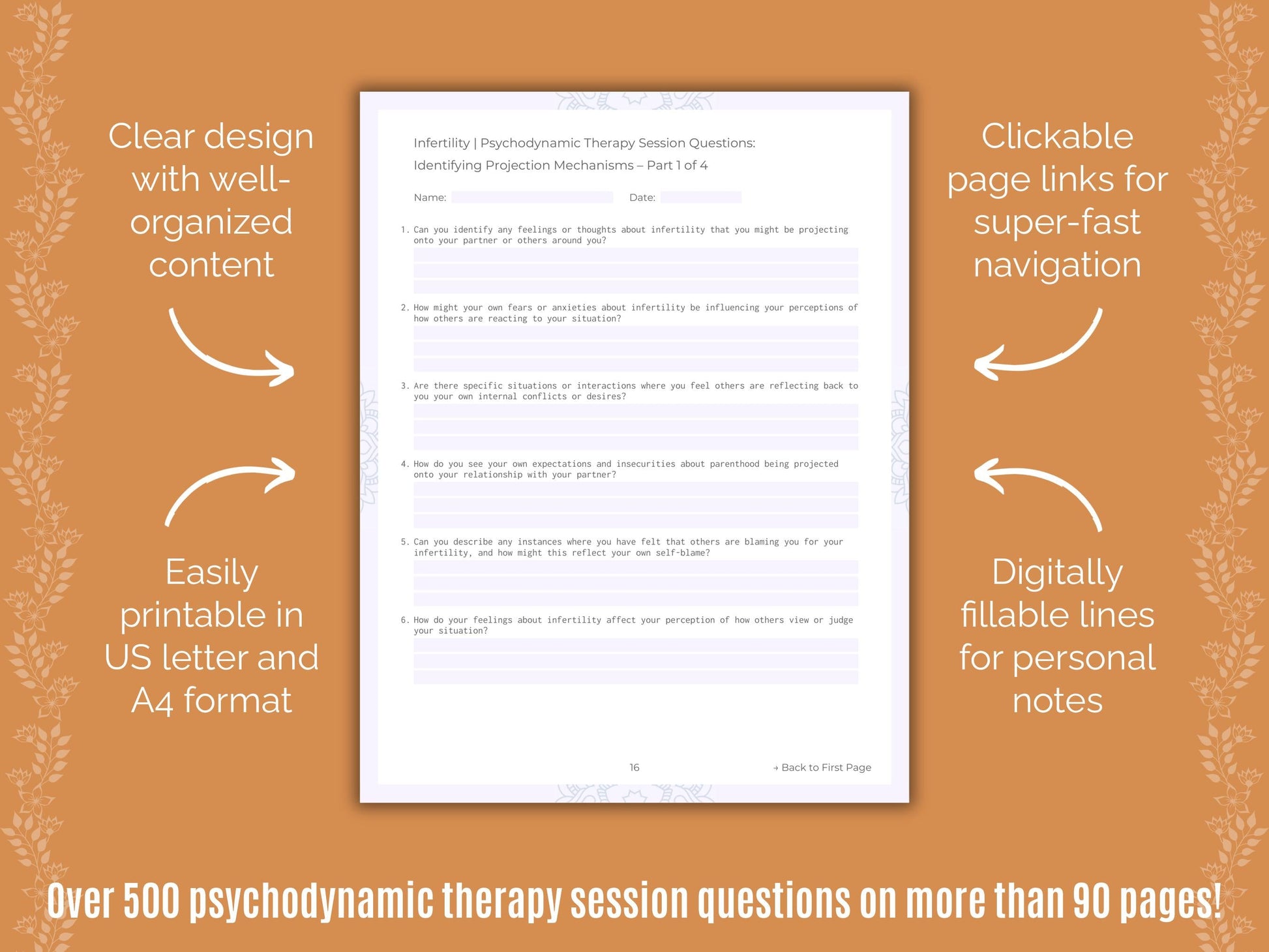 Infertility Psychodynamic Therapy Counseling Templates