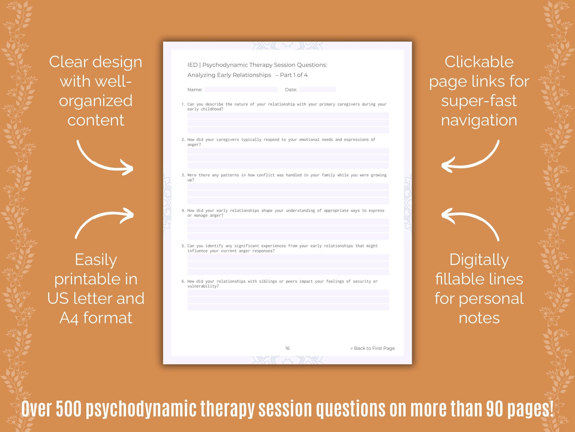 Intermittent Explosive Disorder (IED) Psychodynamic Therapy Counseling Templates