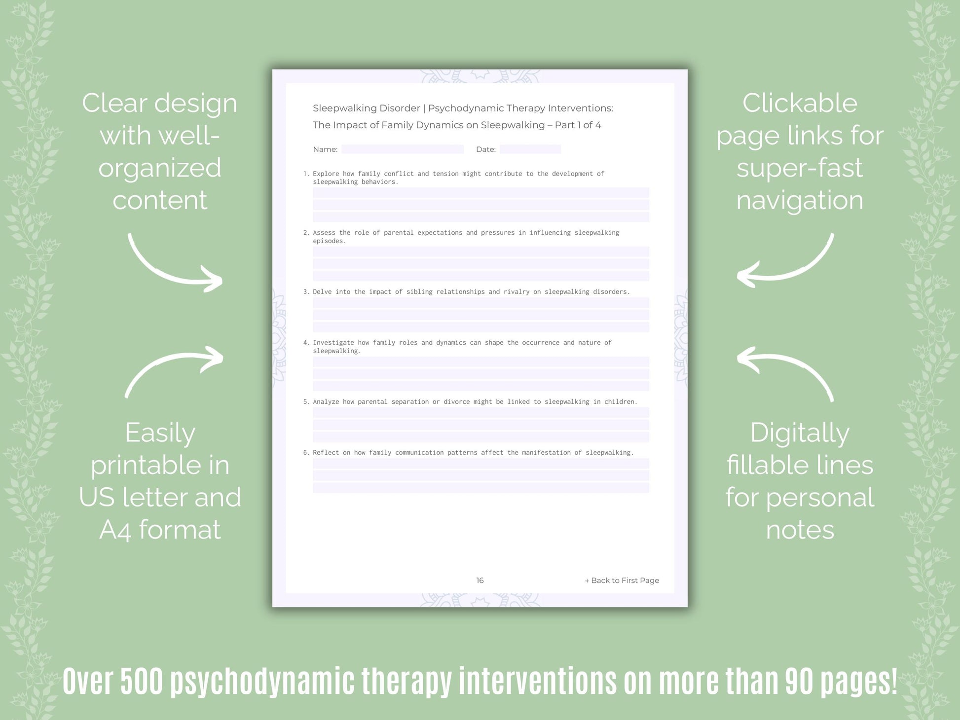 Sleepwalking Disorder Psychodynamic Therapy Counseling Templates