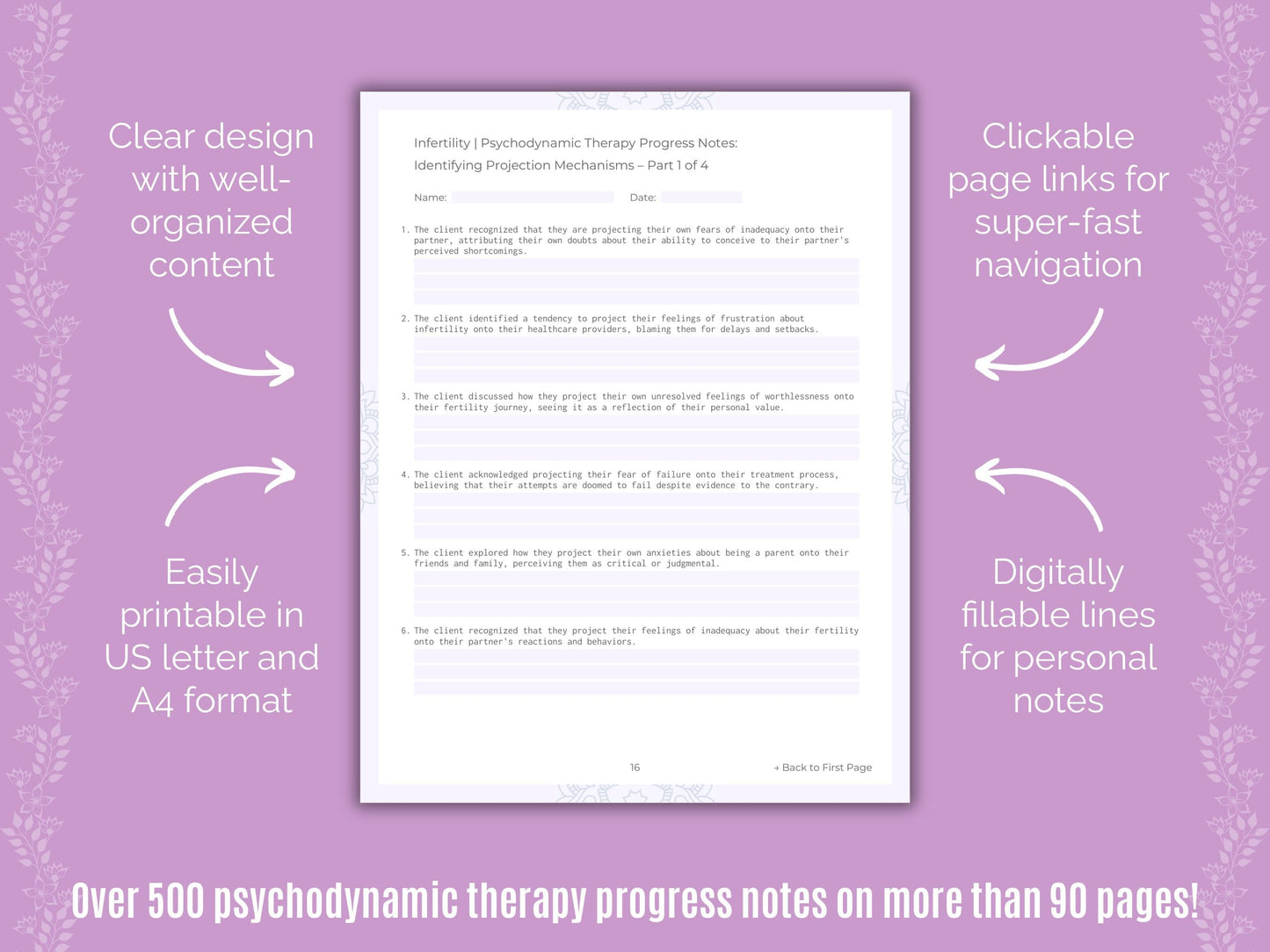 Infertility Psychodynamic Therapy Counseling Templates