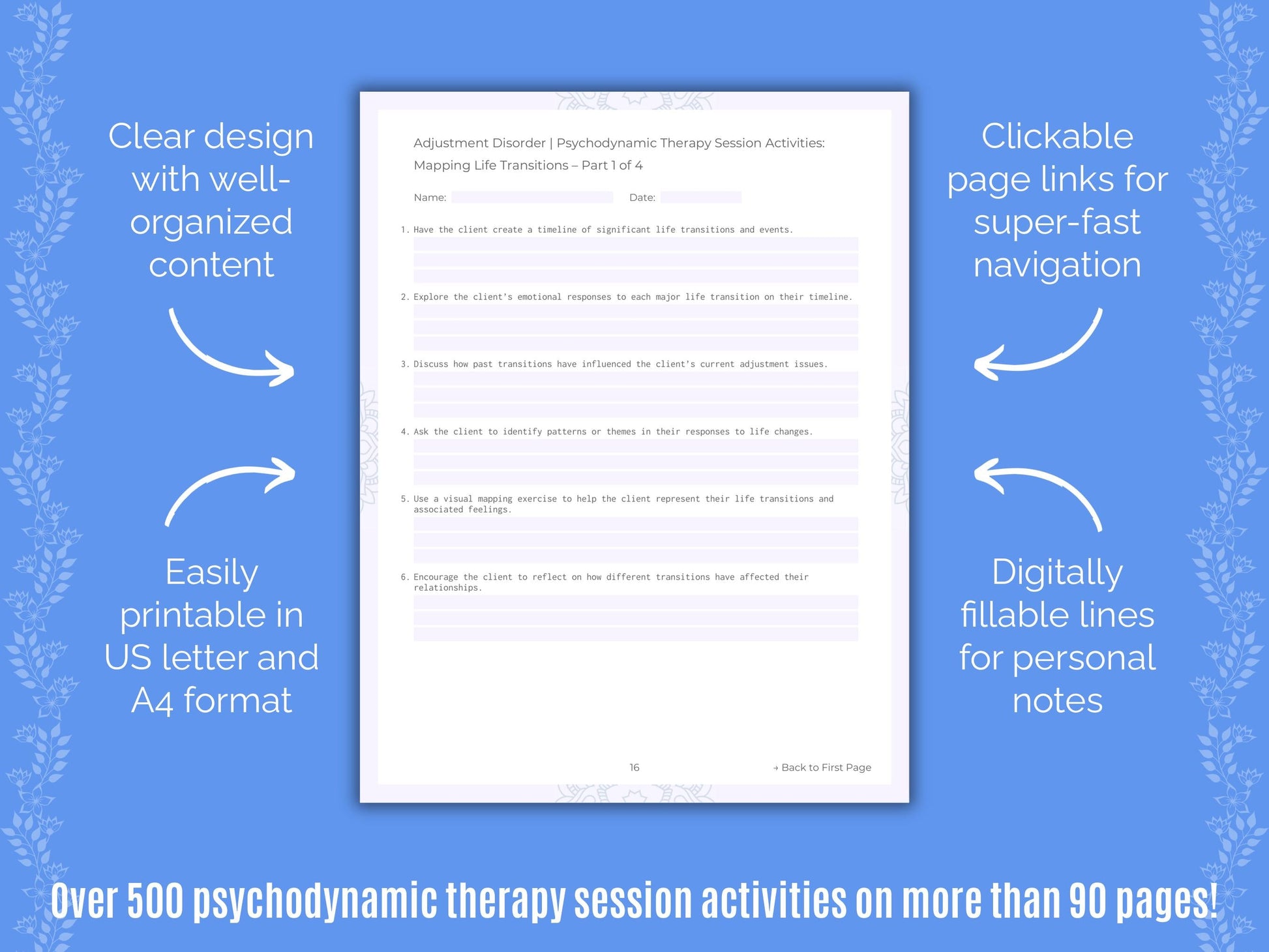 Adjustment Disorder Psychodynamic Therapy Counseling Templates