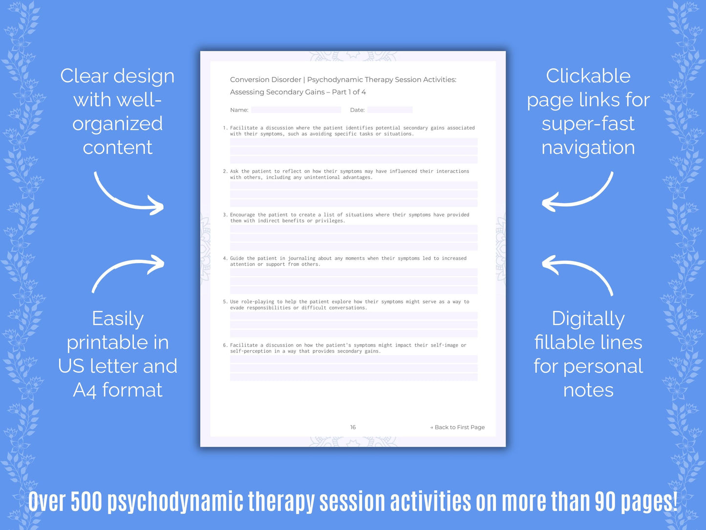 Conversion Disorder Psychodynamic Therapy Counseling Templates