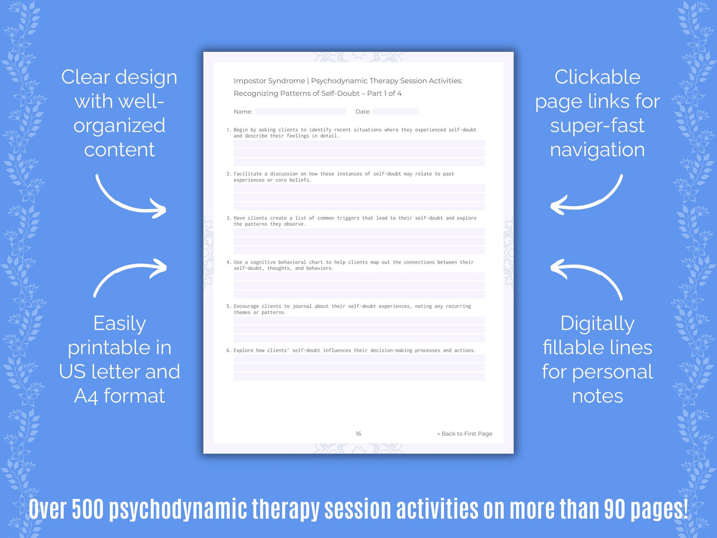 Impostor Syndrome Psychodynamic Therapy Counseling Templates