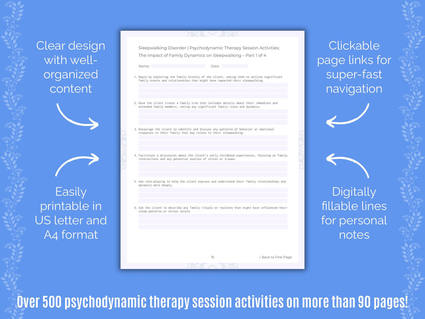 Sleepwalking Disorder Psychodynamic Therapy Counseling Templates