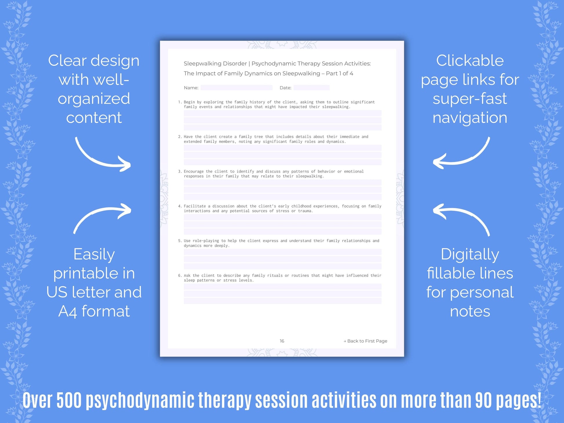 Sleepwalking Disorder Psychodynamic Therapy Counseling Templates