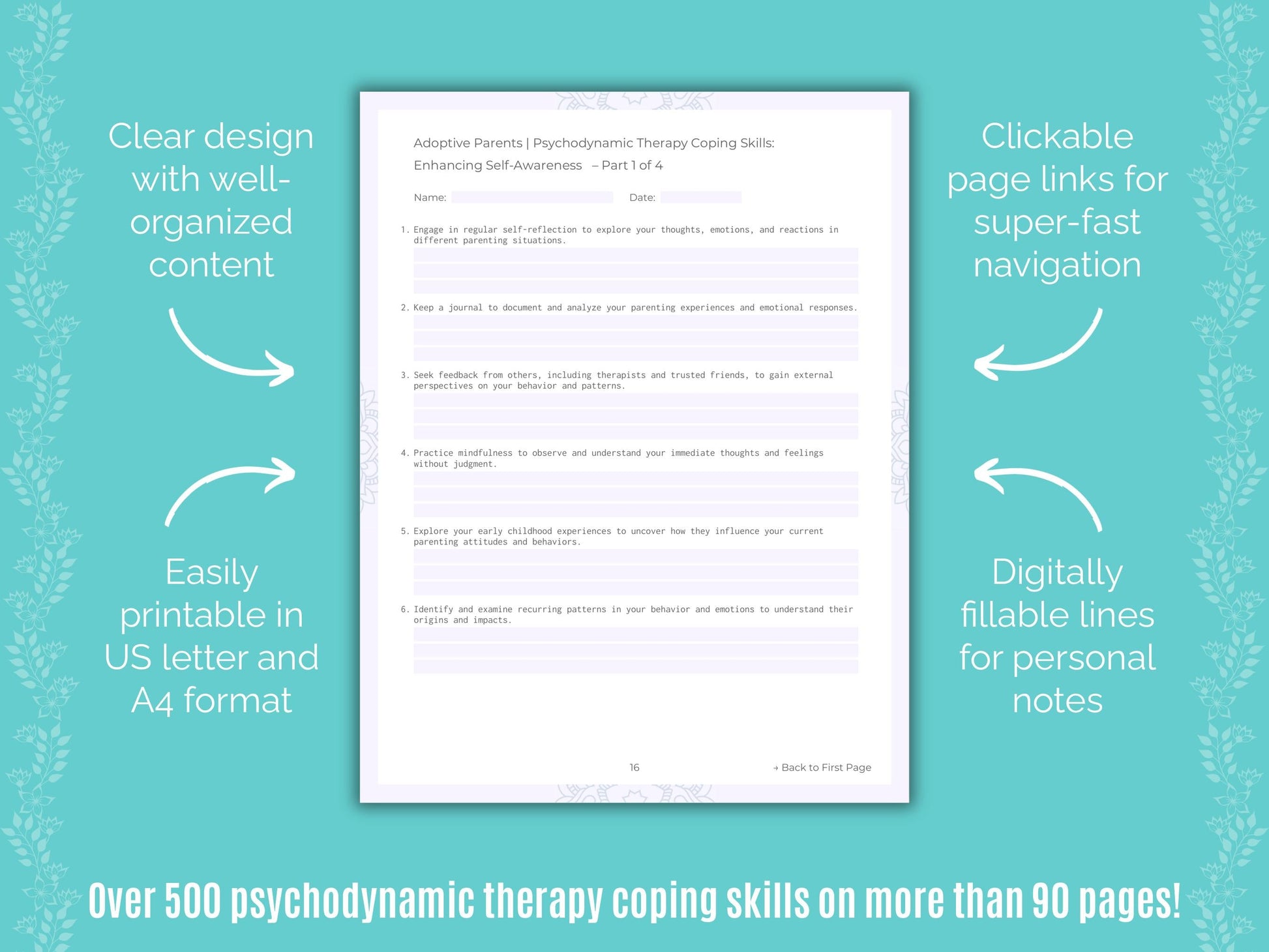 Adoptive Parents Psychodynamic Therapy Counseling Templates