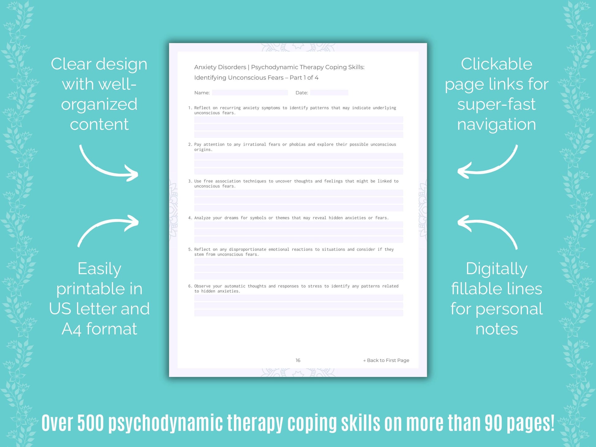 Anxiety Disorders Psychodynamic Therapy Counseling Templates