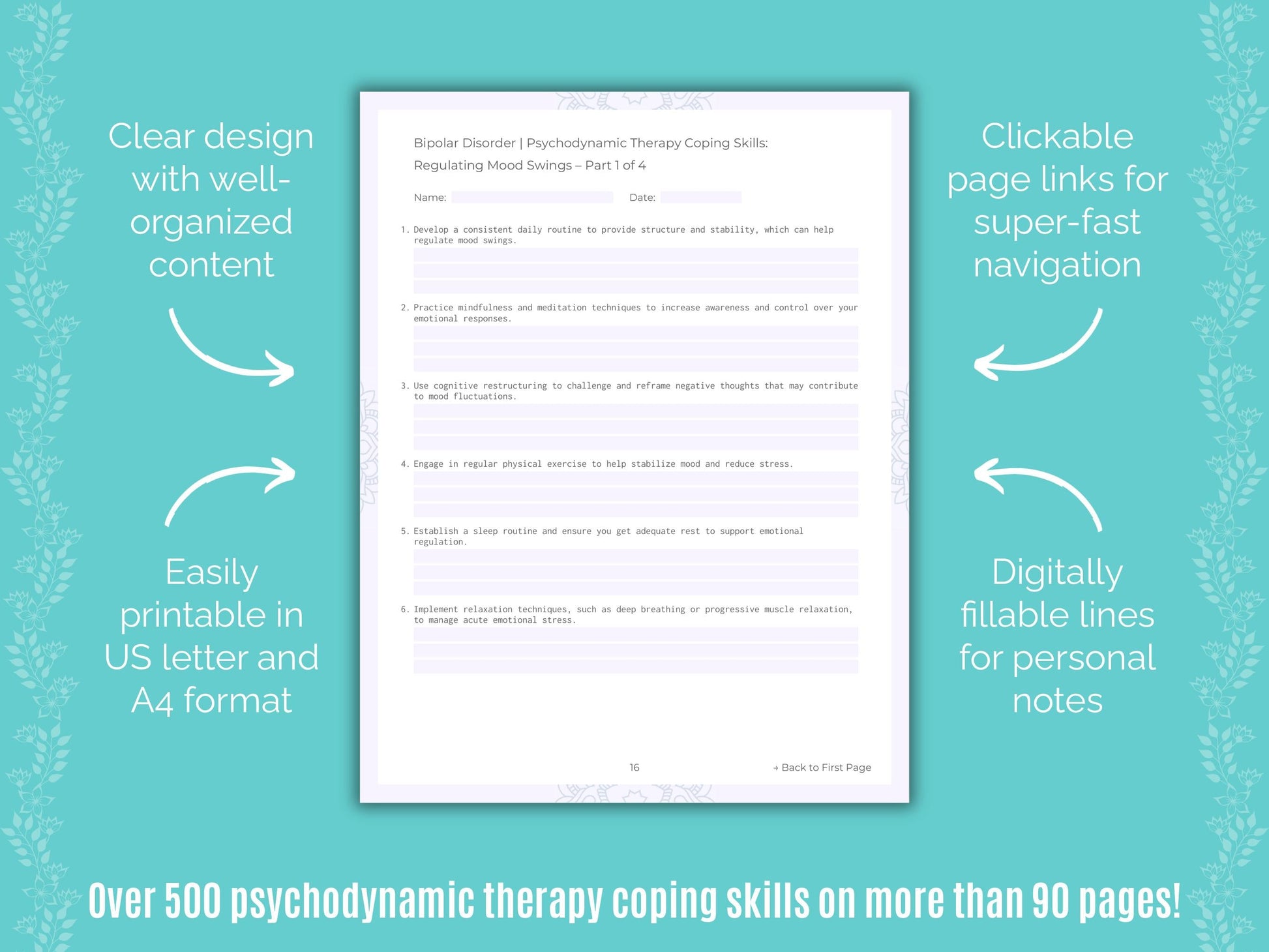 Bipolar Disorder Psychodynamic Therapy Counseling Templates