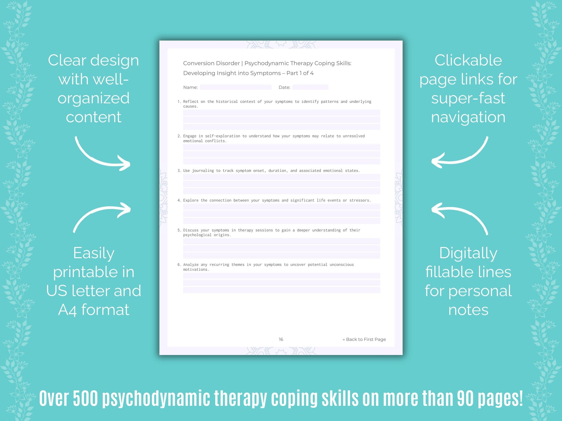 Conversion Disorder Psychodynamic Therapy Counseling Templates