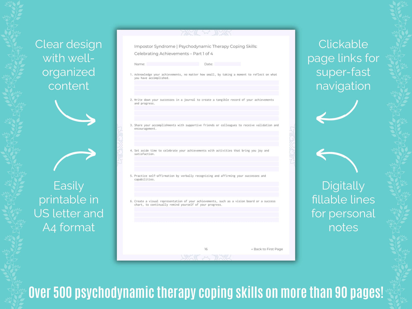 Impostor Syndrome Psychodynamic Therapy Counseling Templates