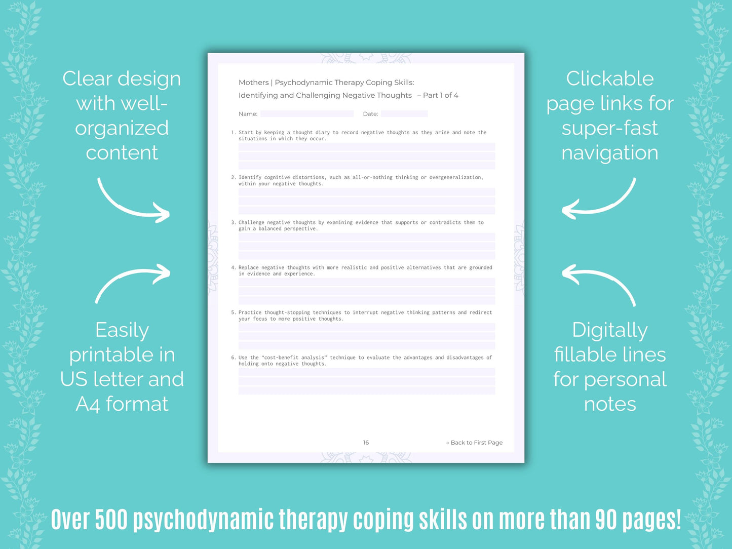Mothers Psychodynamic Therapy Counseling Templates