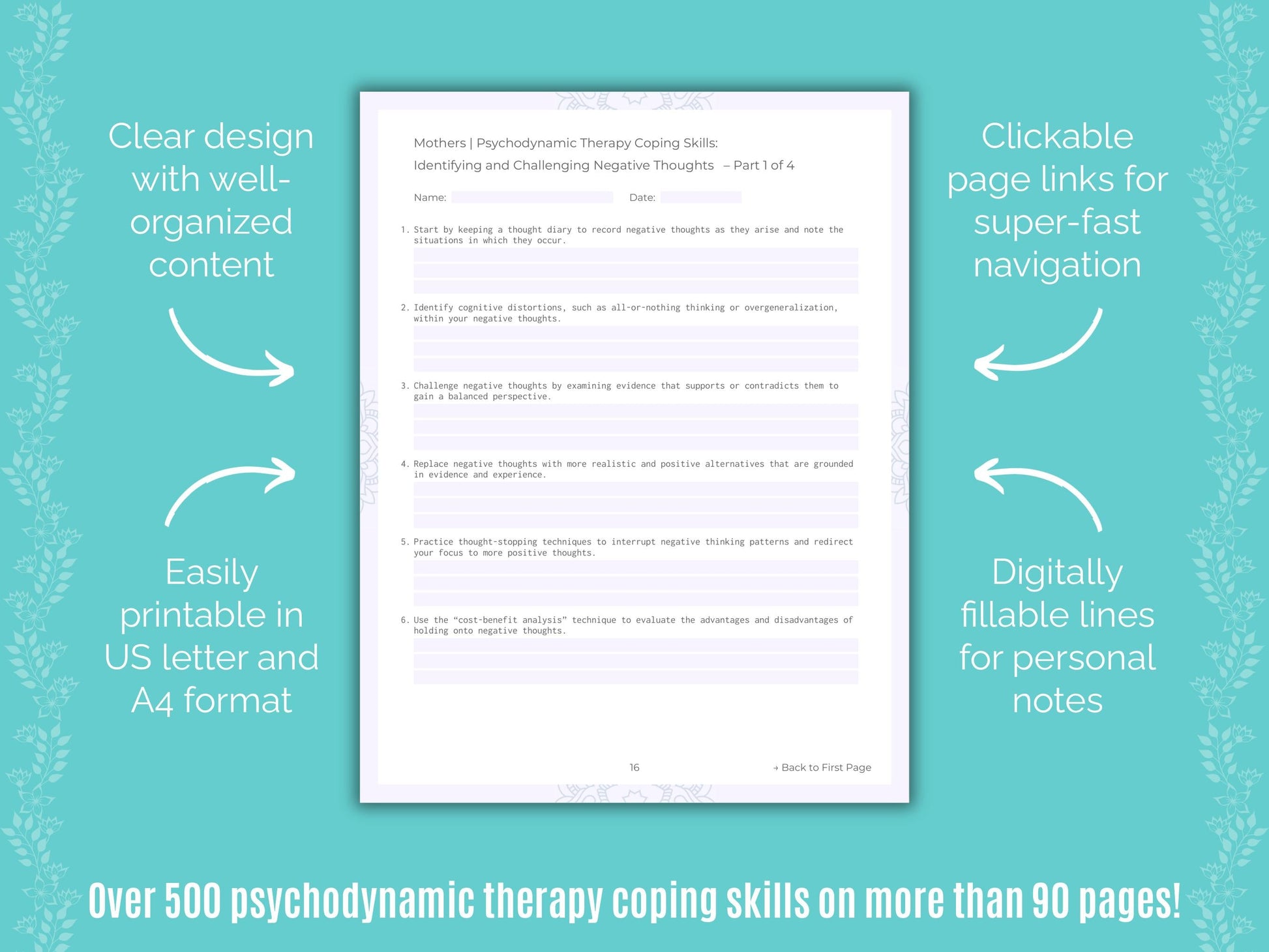 Mothers Psychodynamic Therapy Counseling Templates