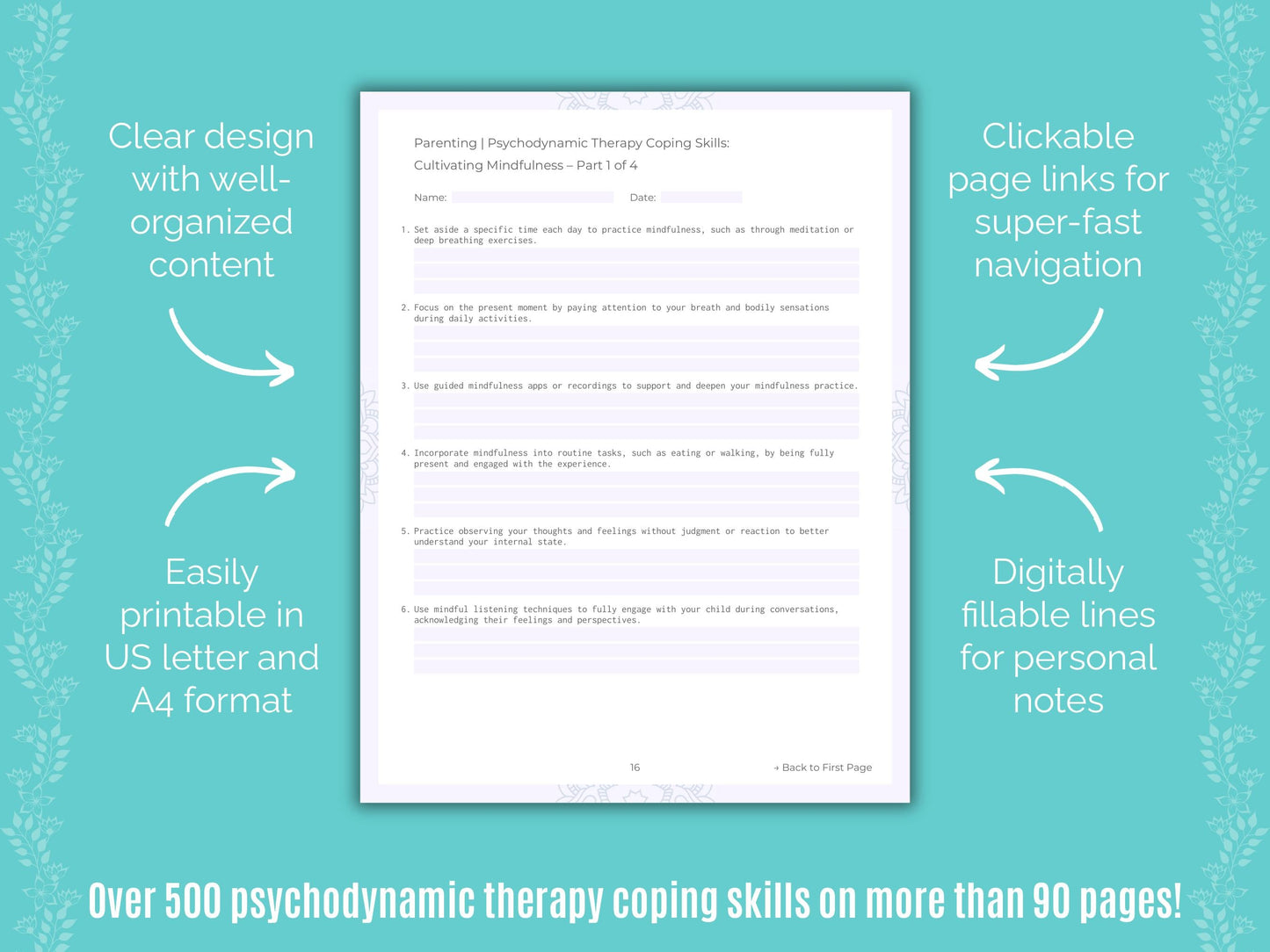Parenting Psychodynamic Therapy Counseling Templates