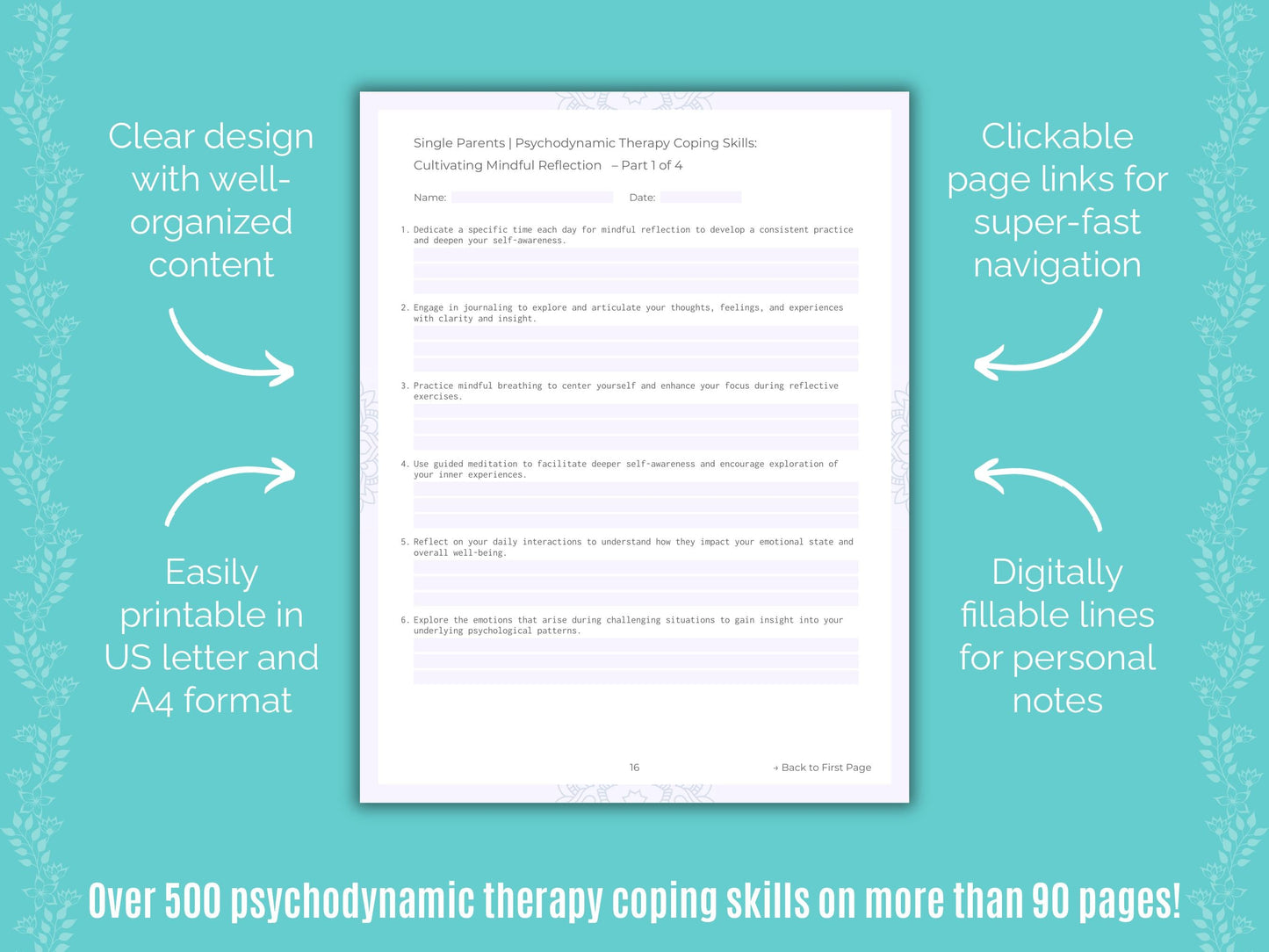 Single Parents Psychodynamic Therapy Counseling Templates