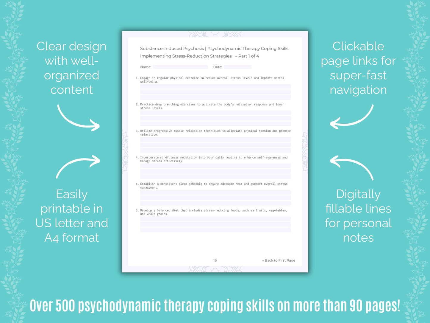 Substance-Induced Psychosis Psychodynamic Therapy Counseling Templates