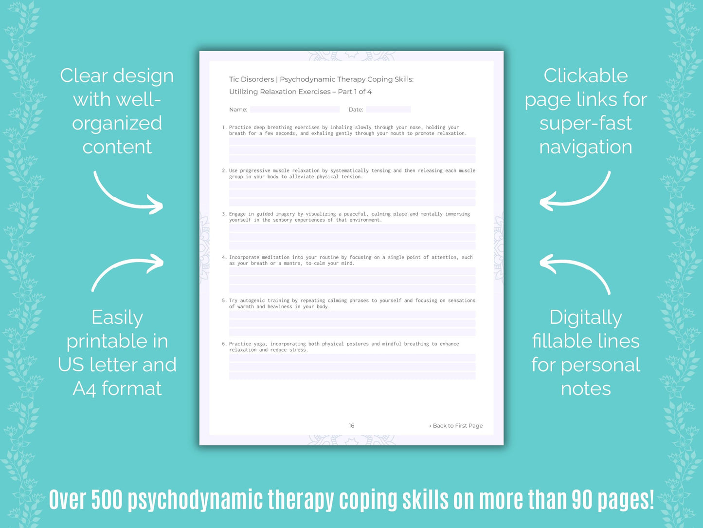 Tic Disorders Psychodynamic Therapy Counseling Templates