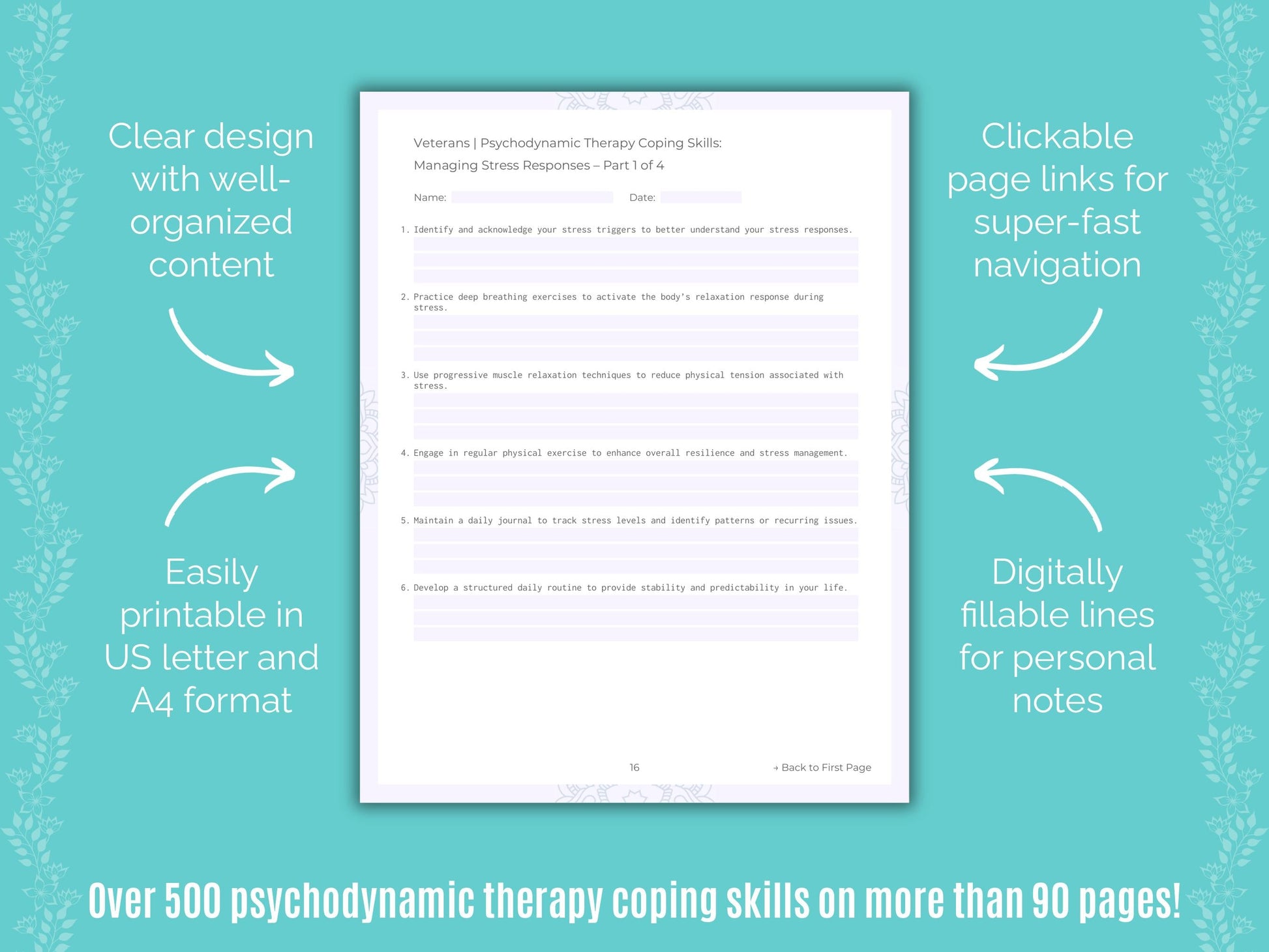 Veterans Psychodynamic Therapy Counseling Templates