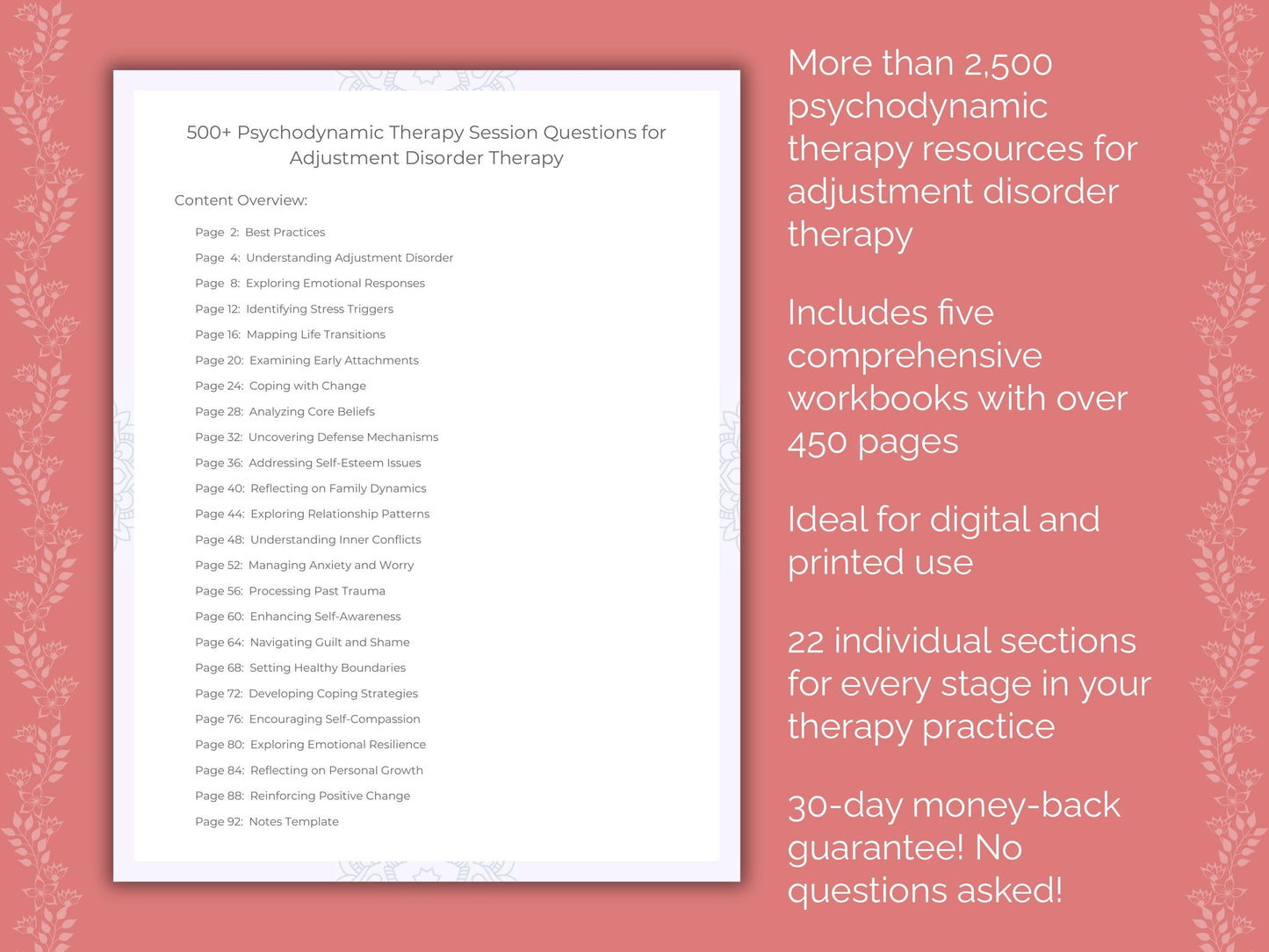 Adjustment Disorder Psychodynamic Therapy Therapist Worksheets