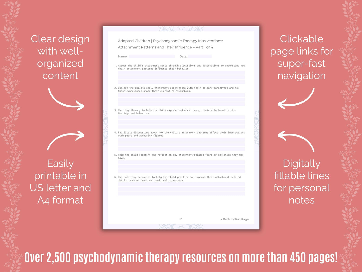 Adopted Children Psychodynamic Therapy Counseling Templates