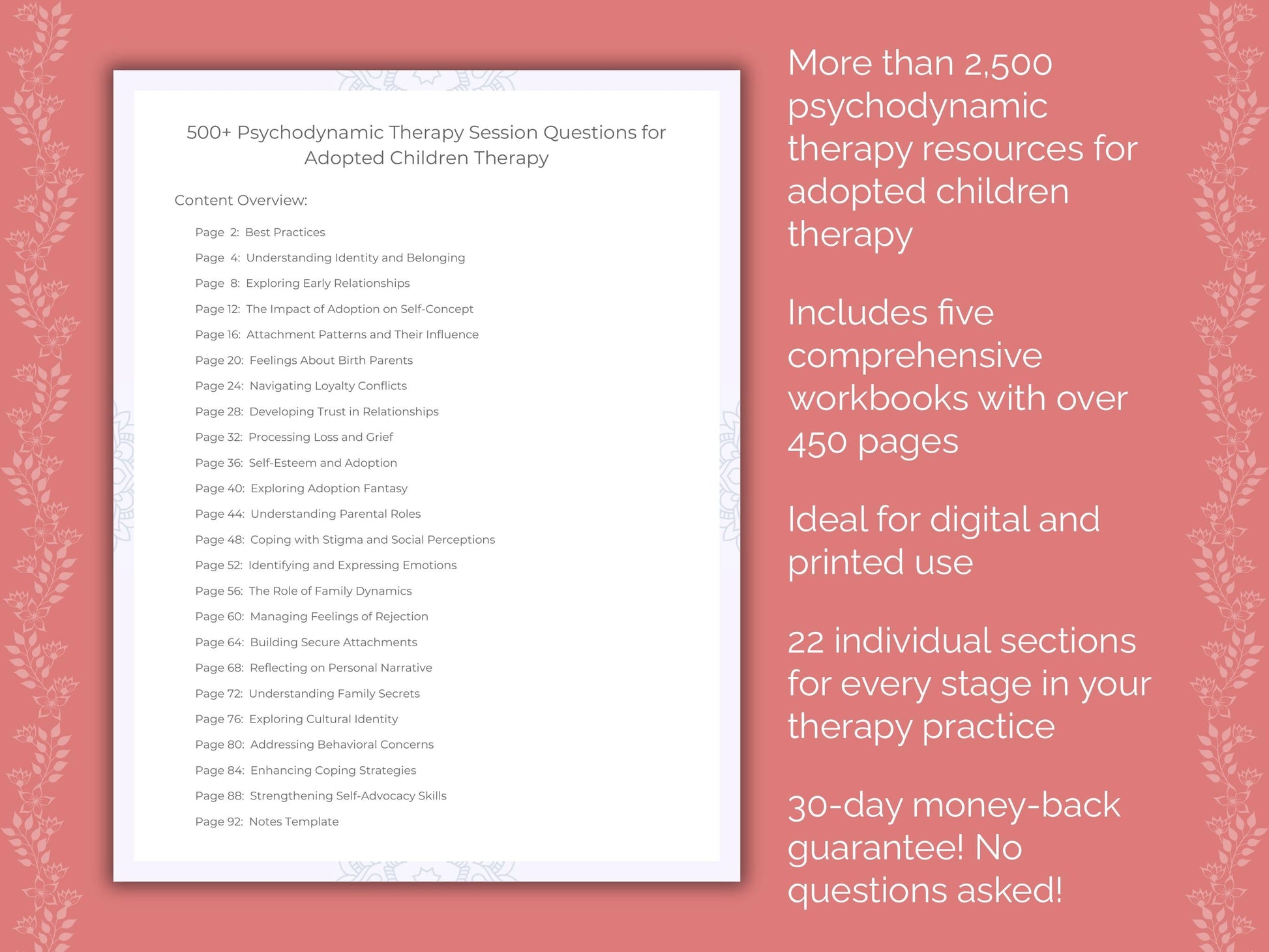 Adopted Children Psychodynamic Therapy Therapist Worksheets