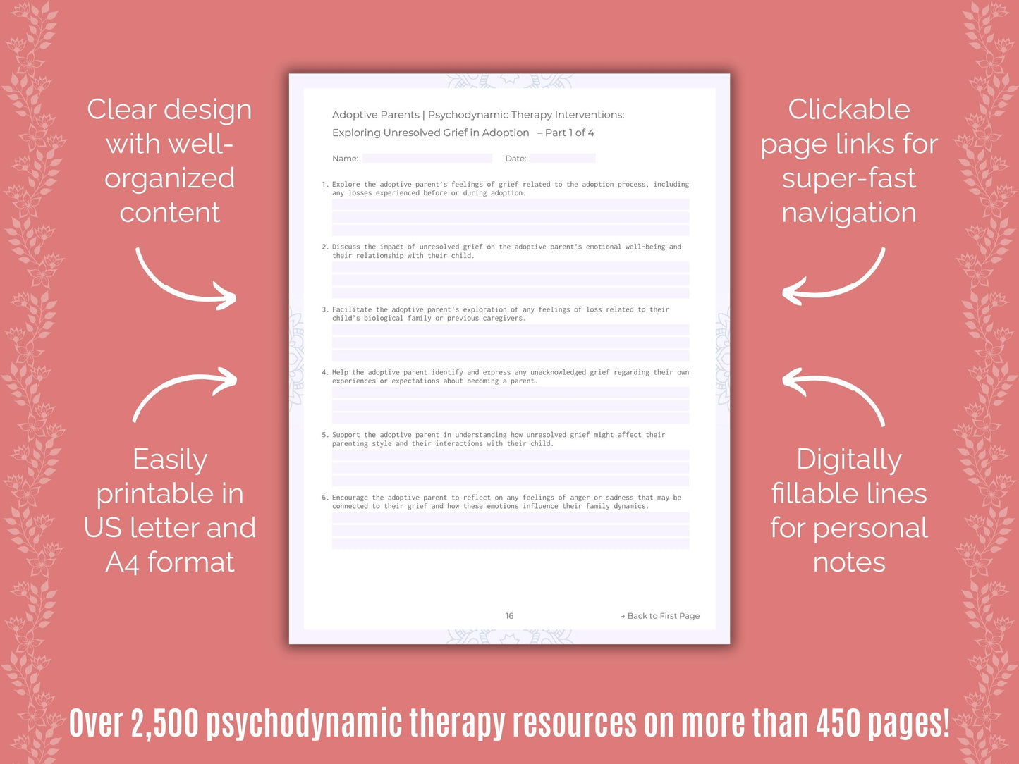 Adoptive Parents Psychodynamic Therapy Counseling Templates