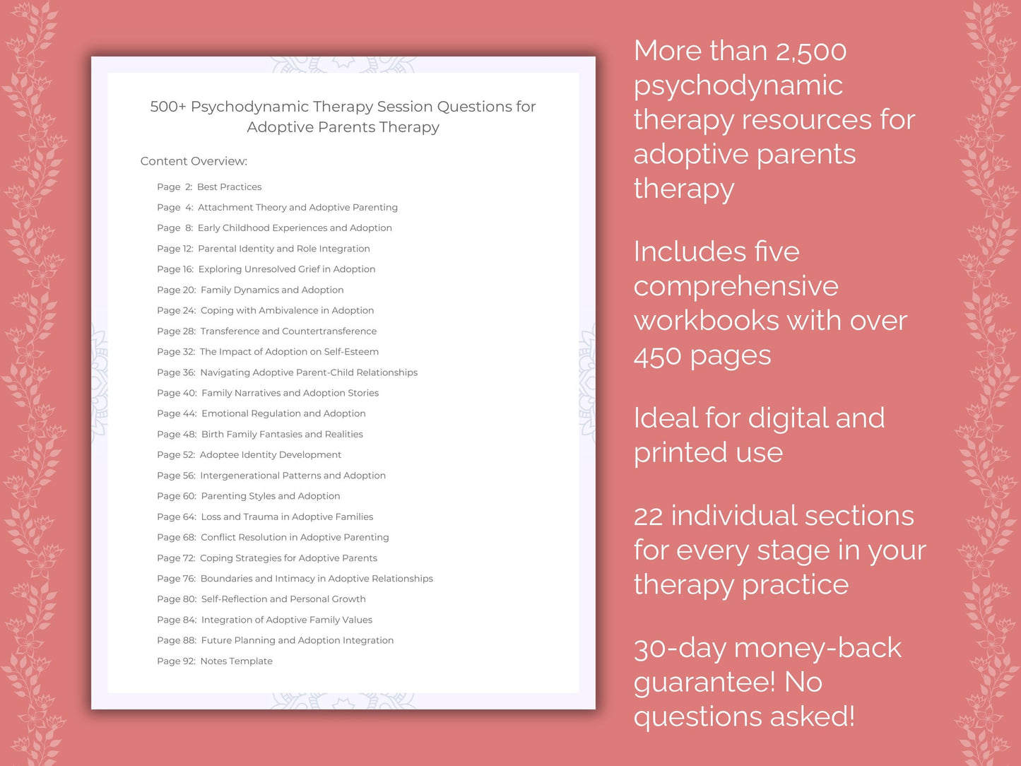 Adoptive Parents Psychodynamic Therapy Therapist Worksheets