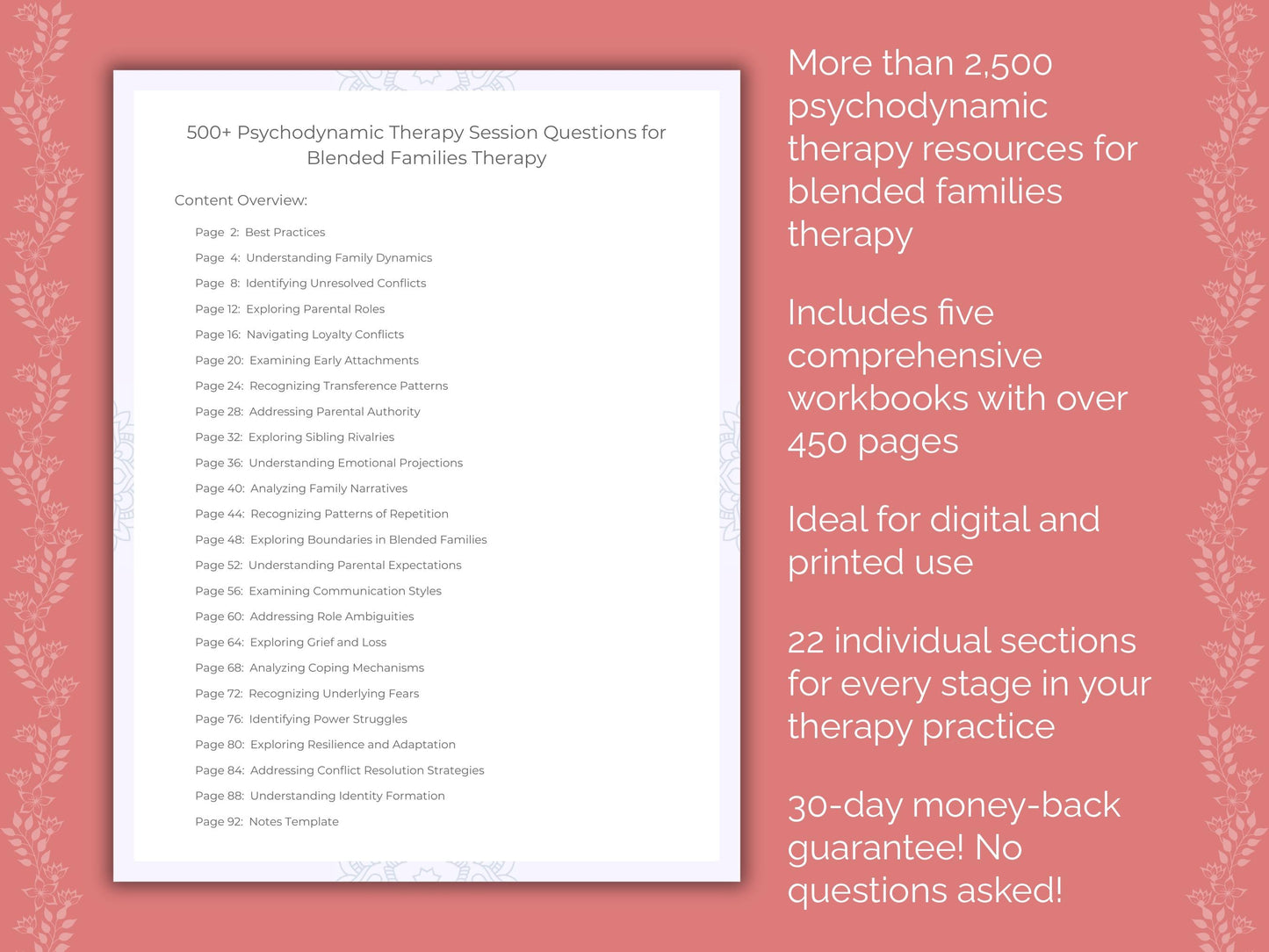 Blended Families Psychodynamic Therapy Therapist Worksheets