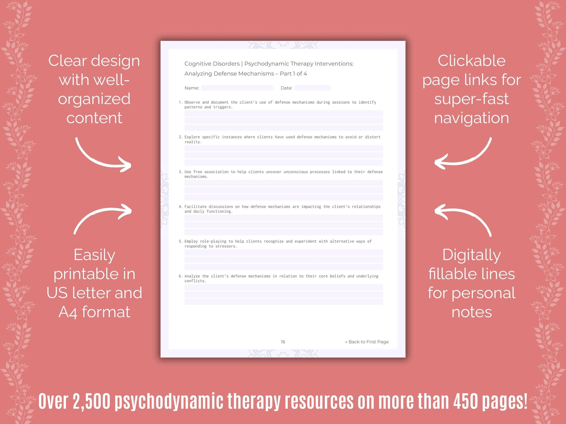 Cognitive Disorders Psychodynamic Therapy Counseling Templates