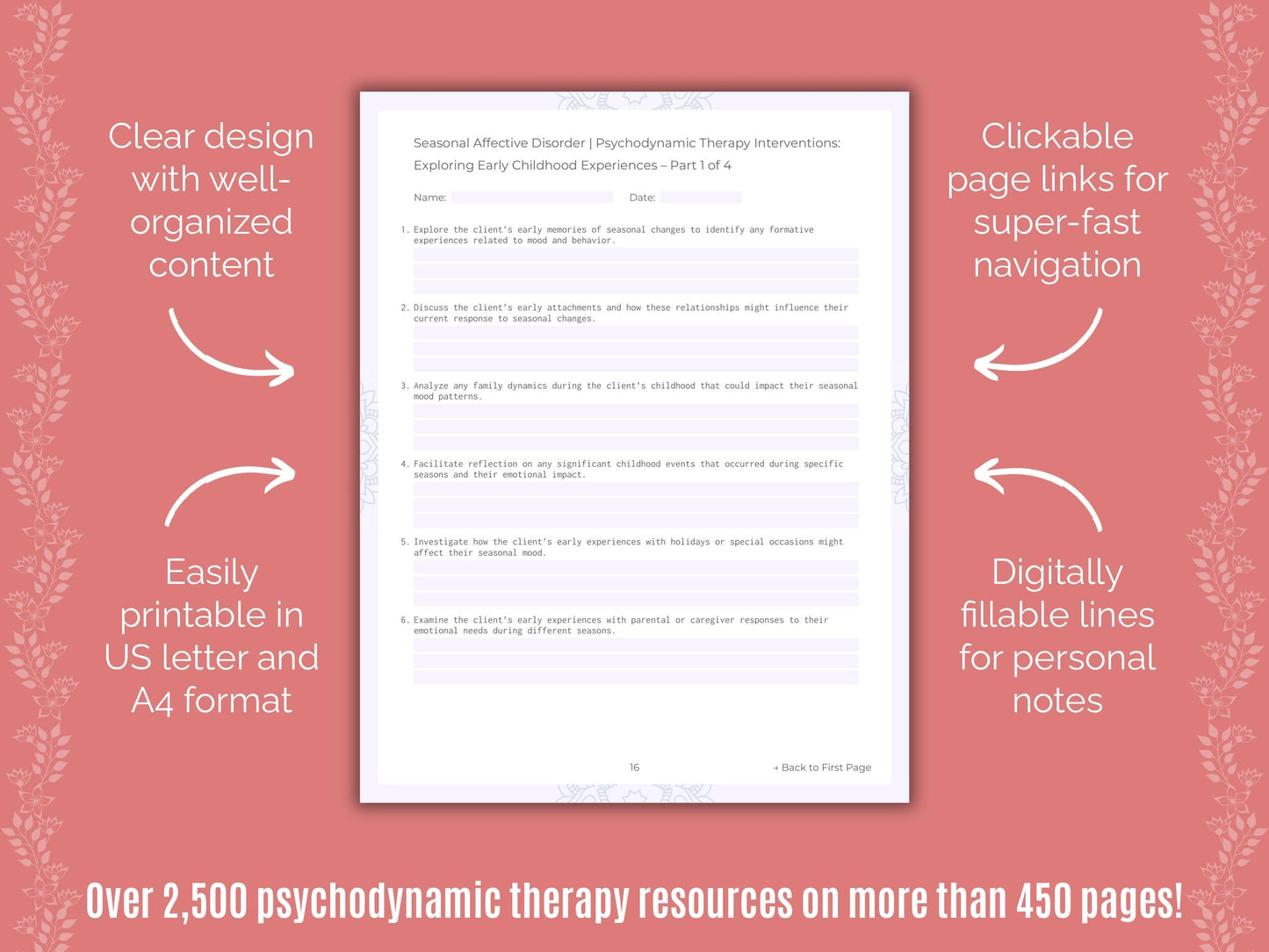 Seasonal Affective Disorder Psychodynamic Therapy Counseling Templates