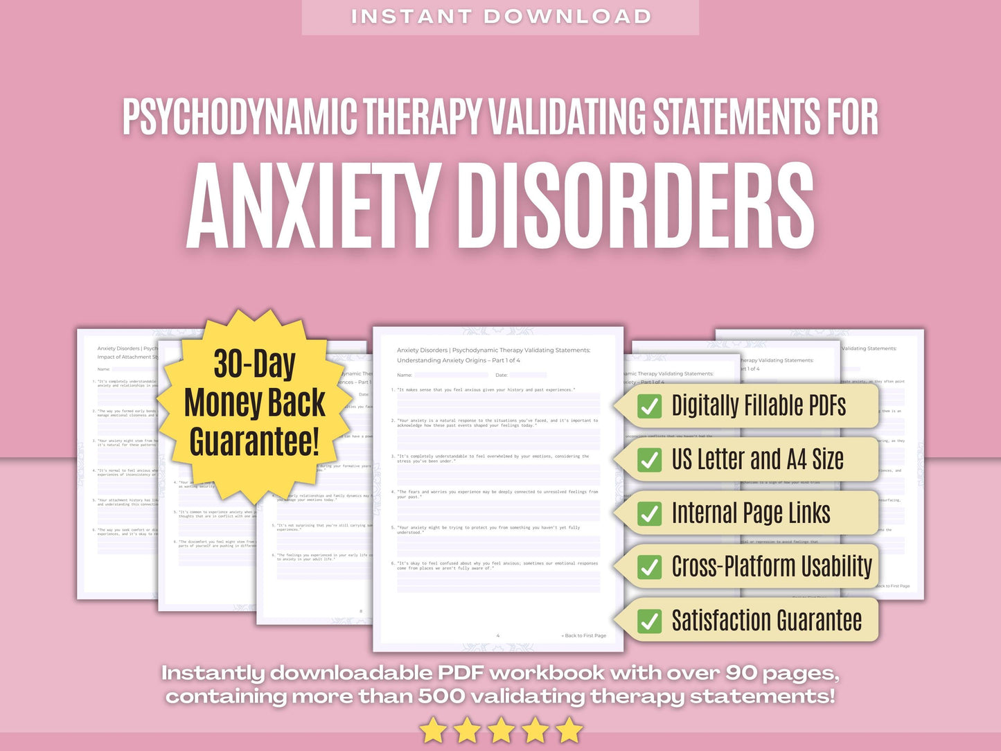 Anxiety Disorders Psychodynamic Therapy Psychology Workbooks
