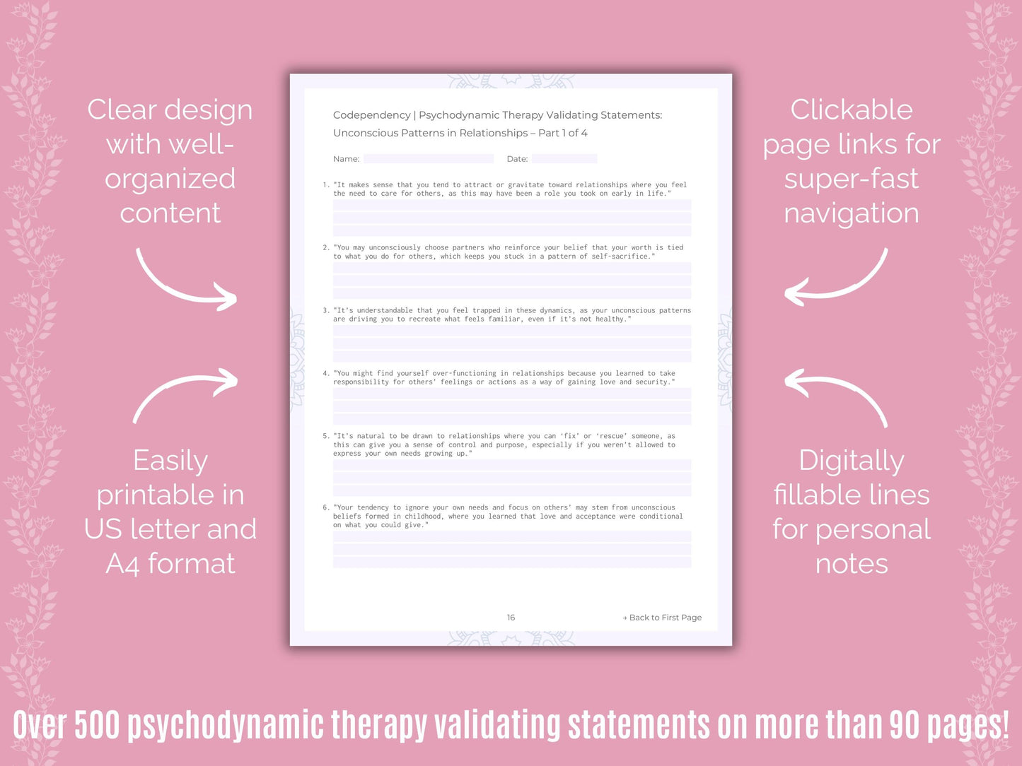 Codependency Psychodynamic Therapy Counseling Templates