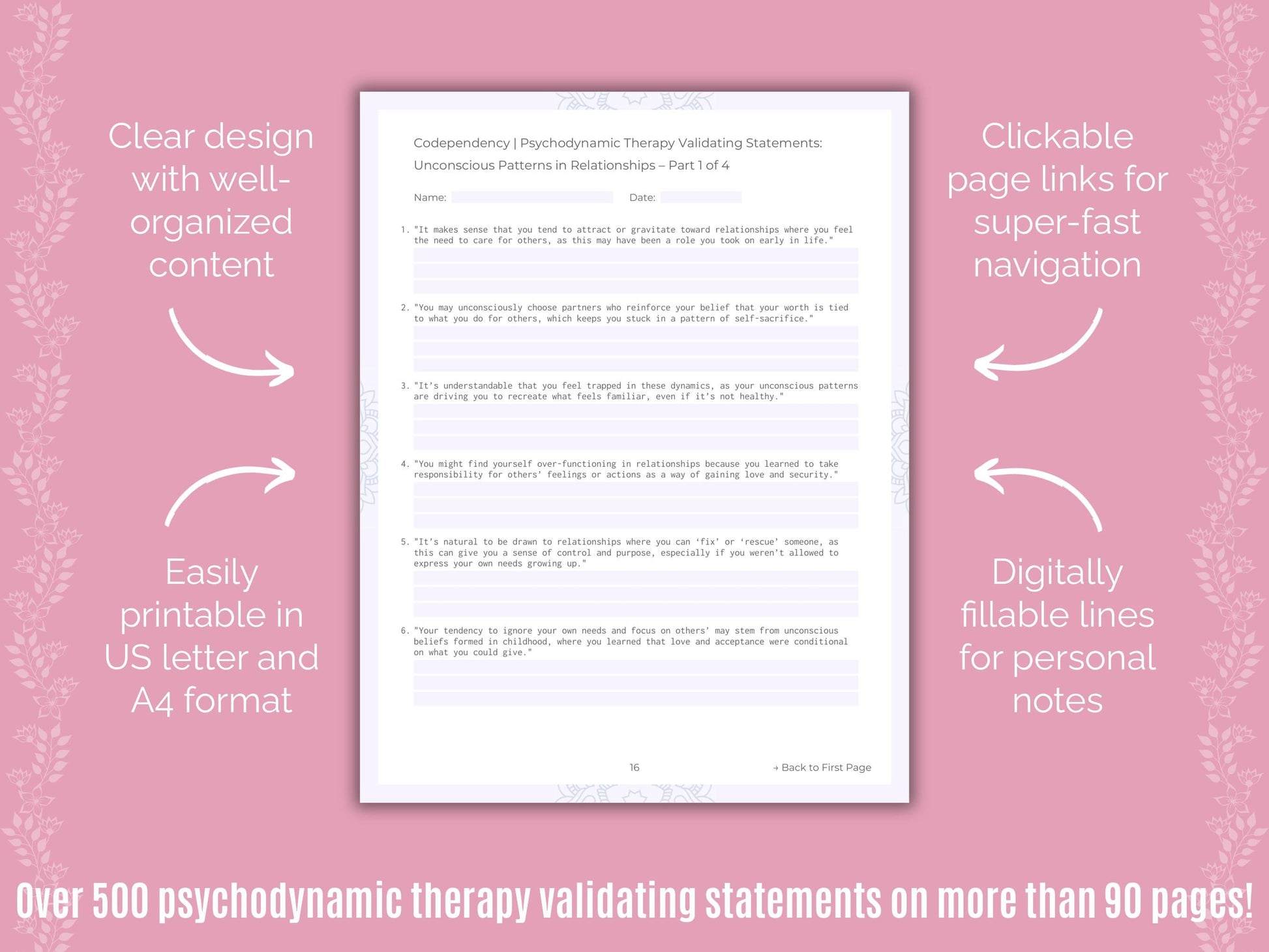 Codependency Psychodynamic Therapy Counseling Templates