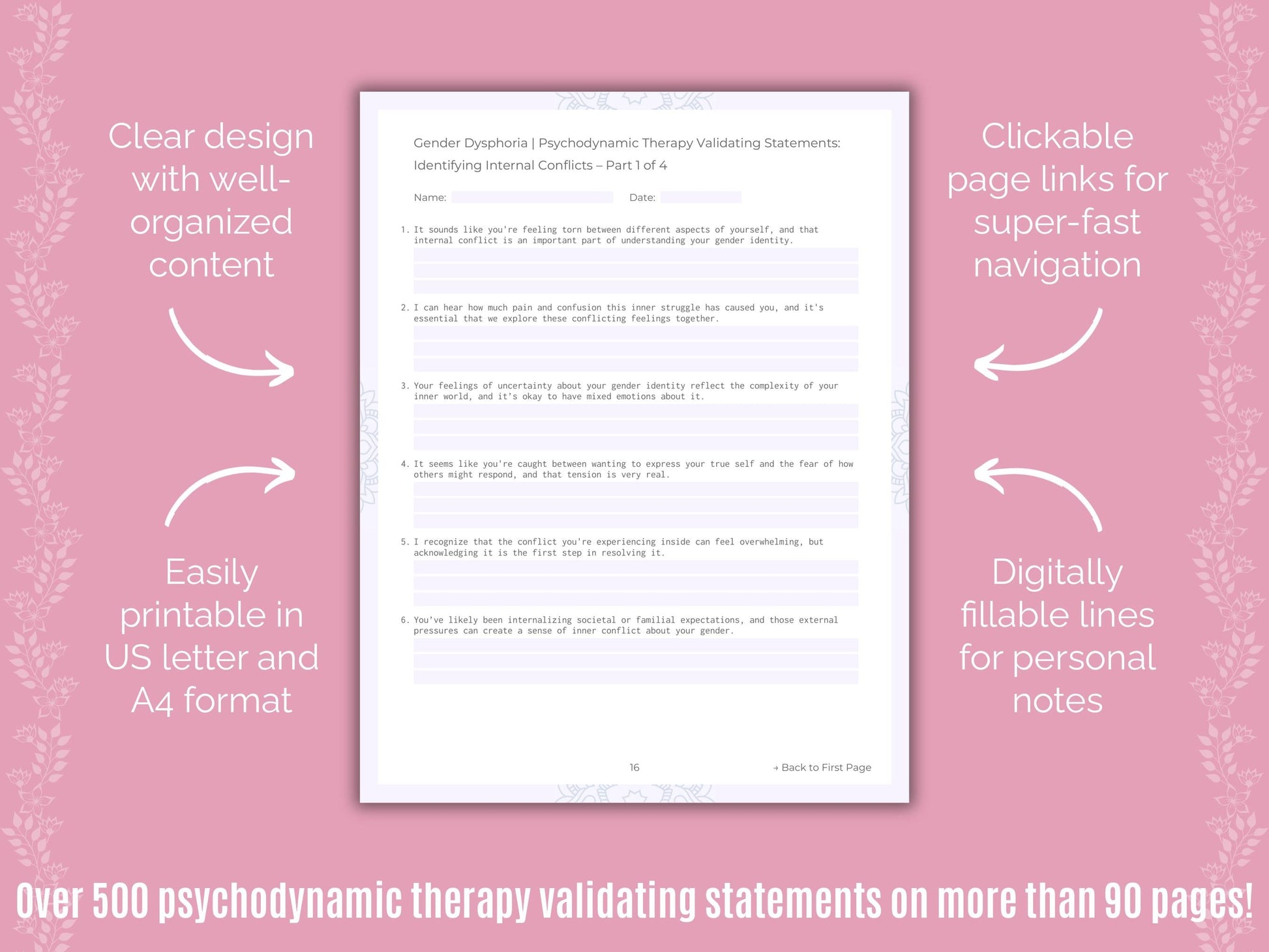 Gender Dysphoria Psychodynamic Therapy Counseling Templates