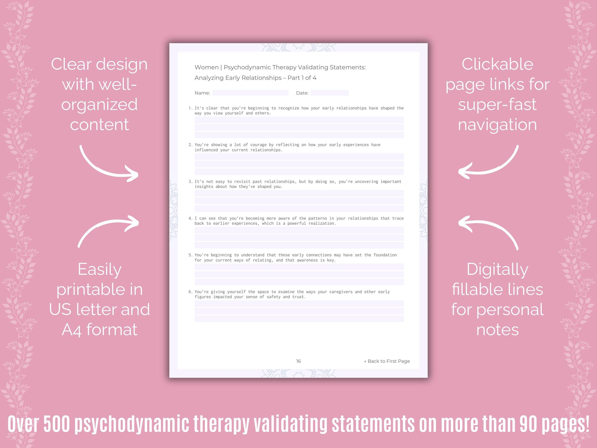 Women Psychodynamic Therapy Counseling Templates