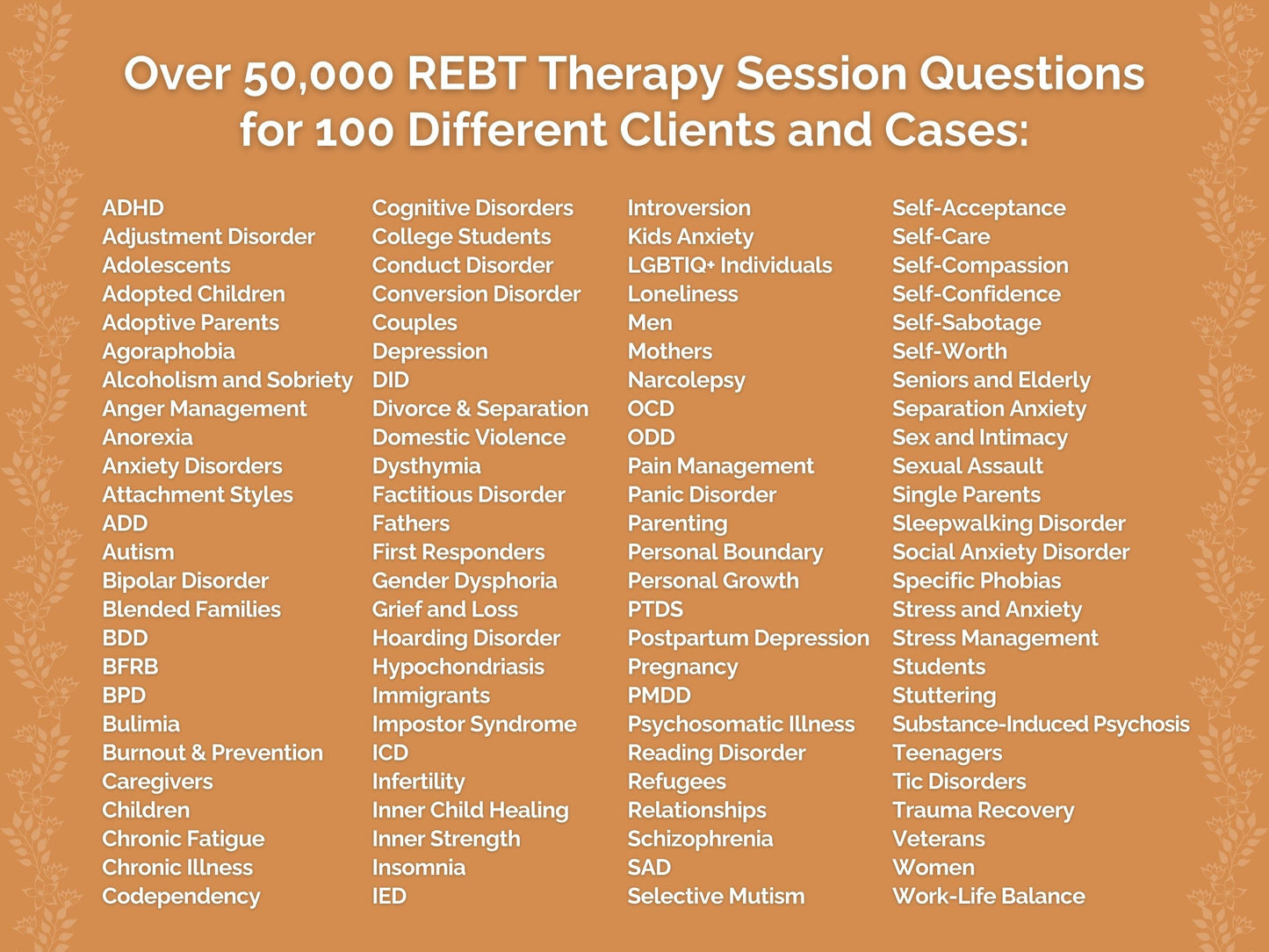 Rational Emotive Behavior Therapy (REBT) Session Questions Therapist Worksheets